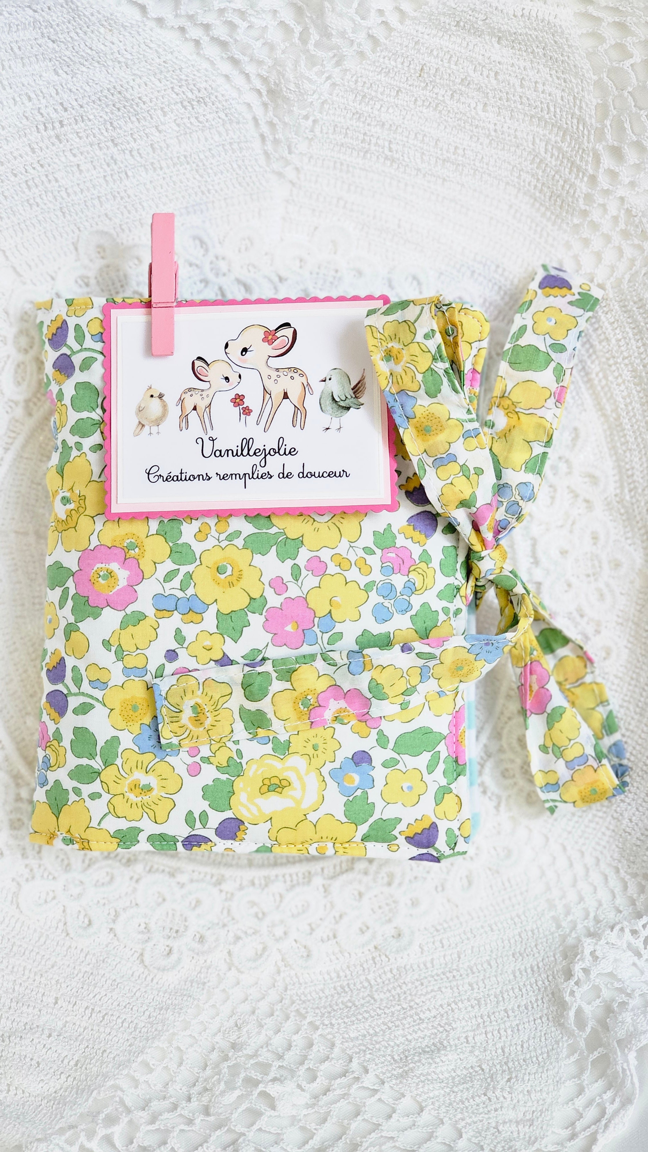 Petite Pochette double en tissu Liberty