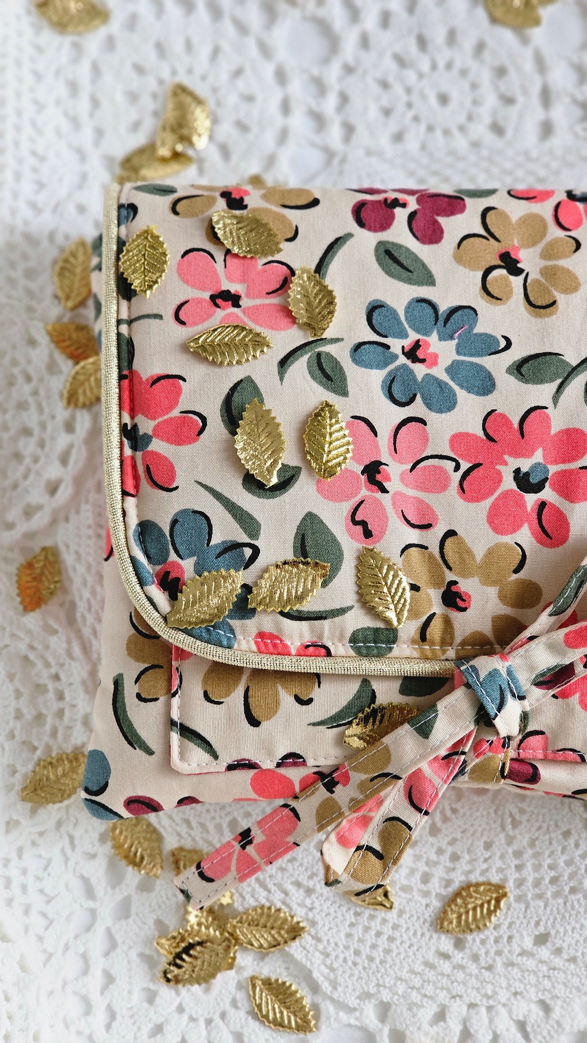Mini pochette tissu fleuri