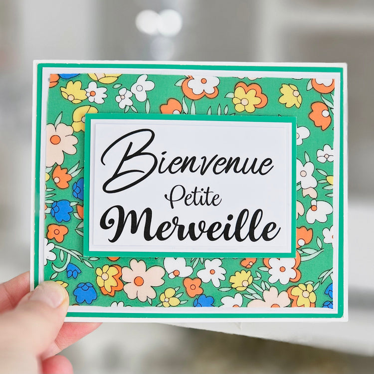 Carte papier et tissu naissance