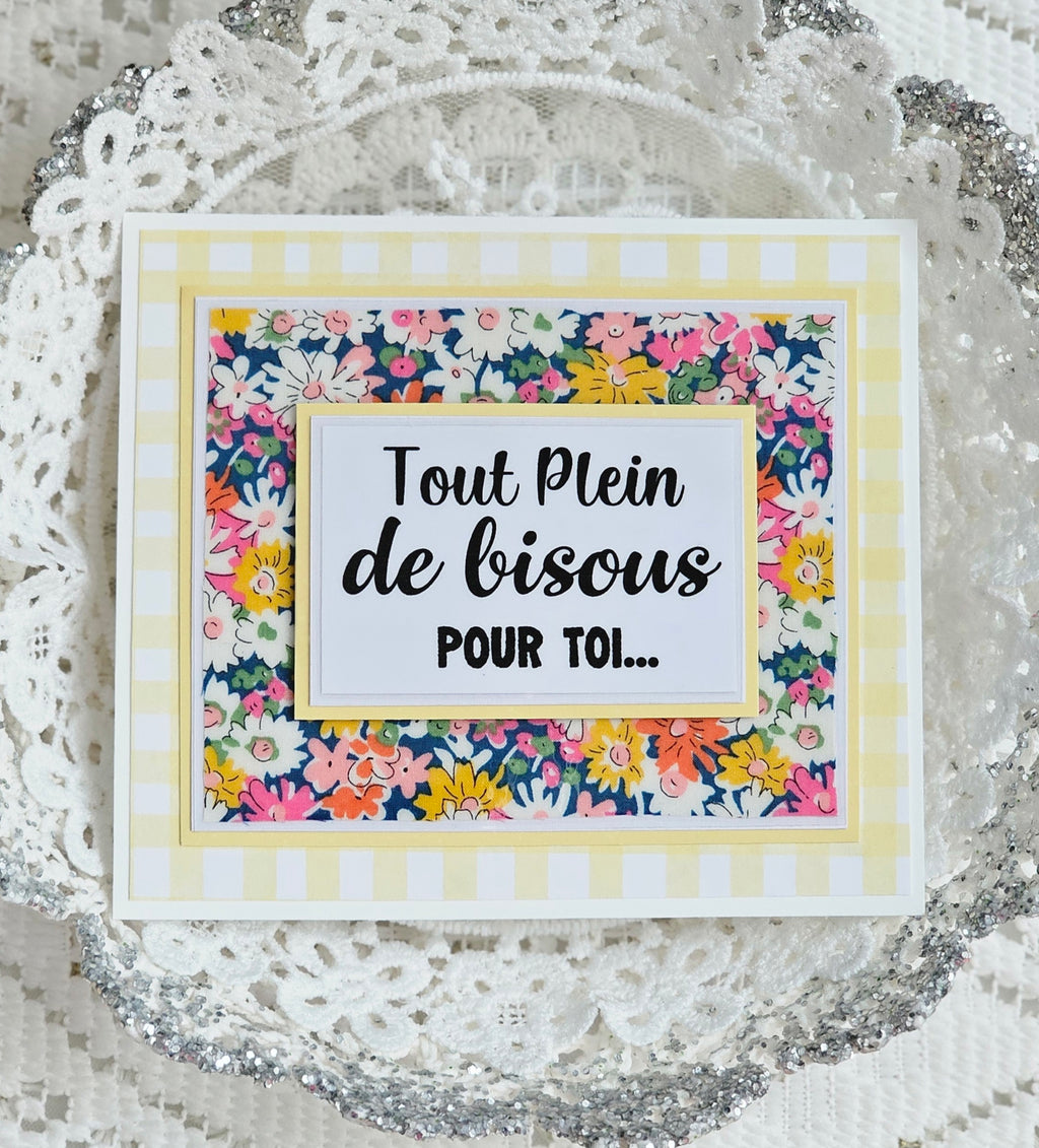 Carte bisous tissu liberby