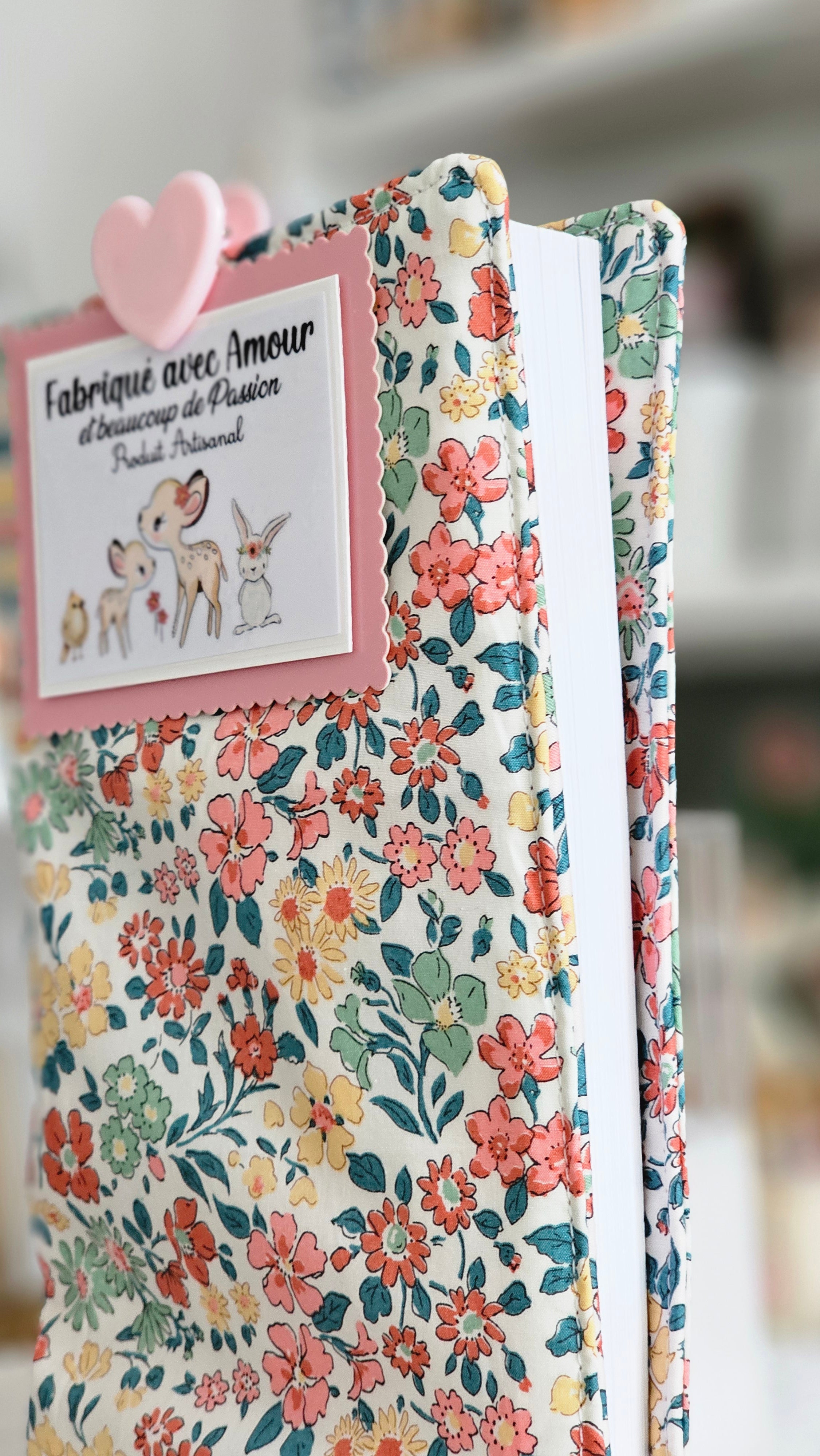 Housse tissu liberty pour livre de poche