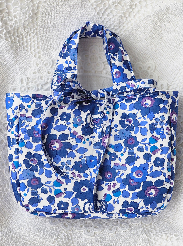 Mini sac Cabas tissu Liberty bleu