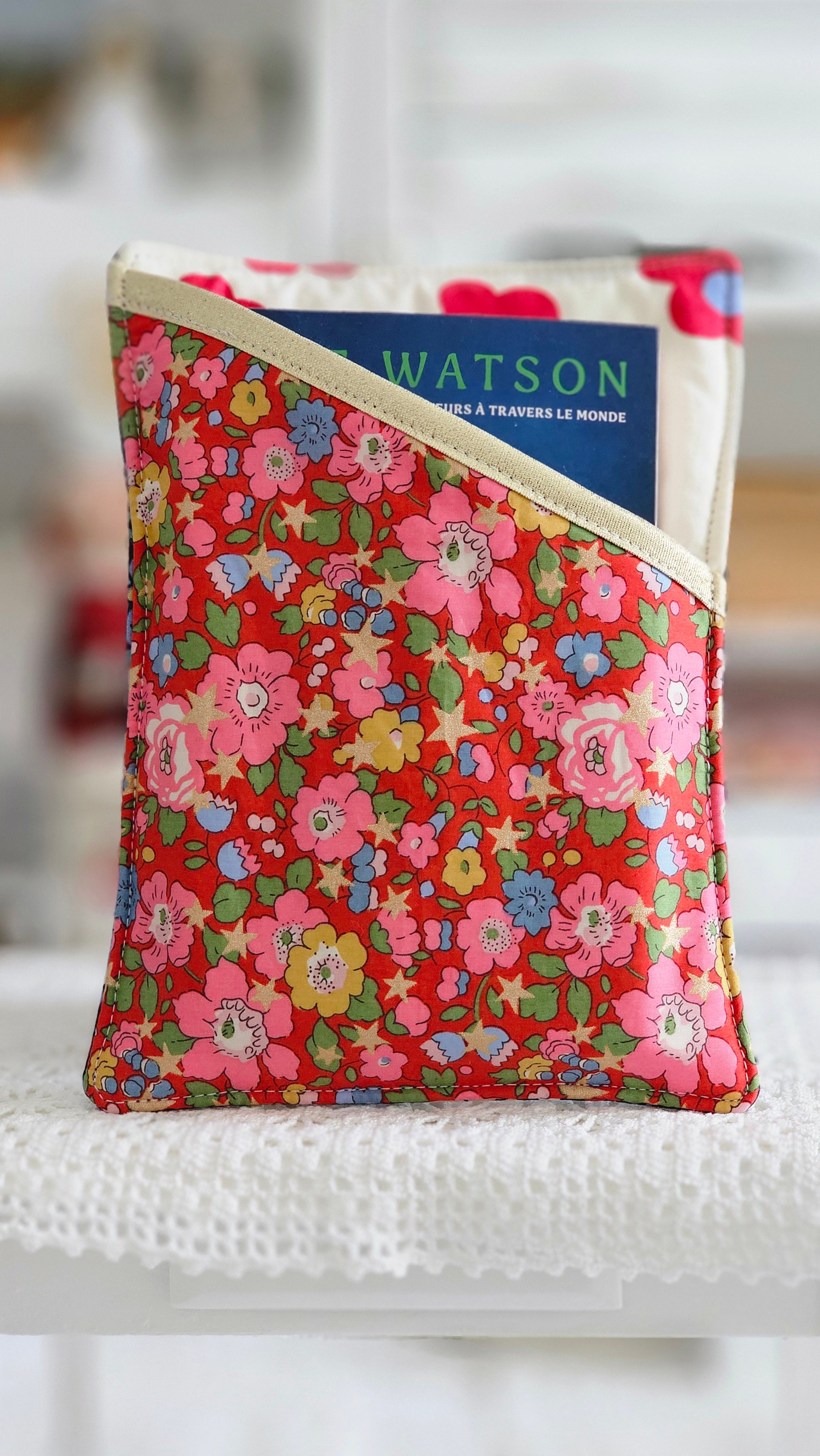 Pochette tissu Liberty livre de poche