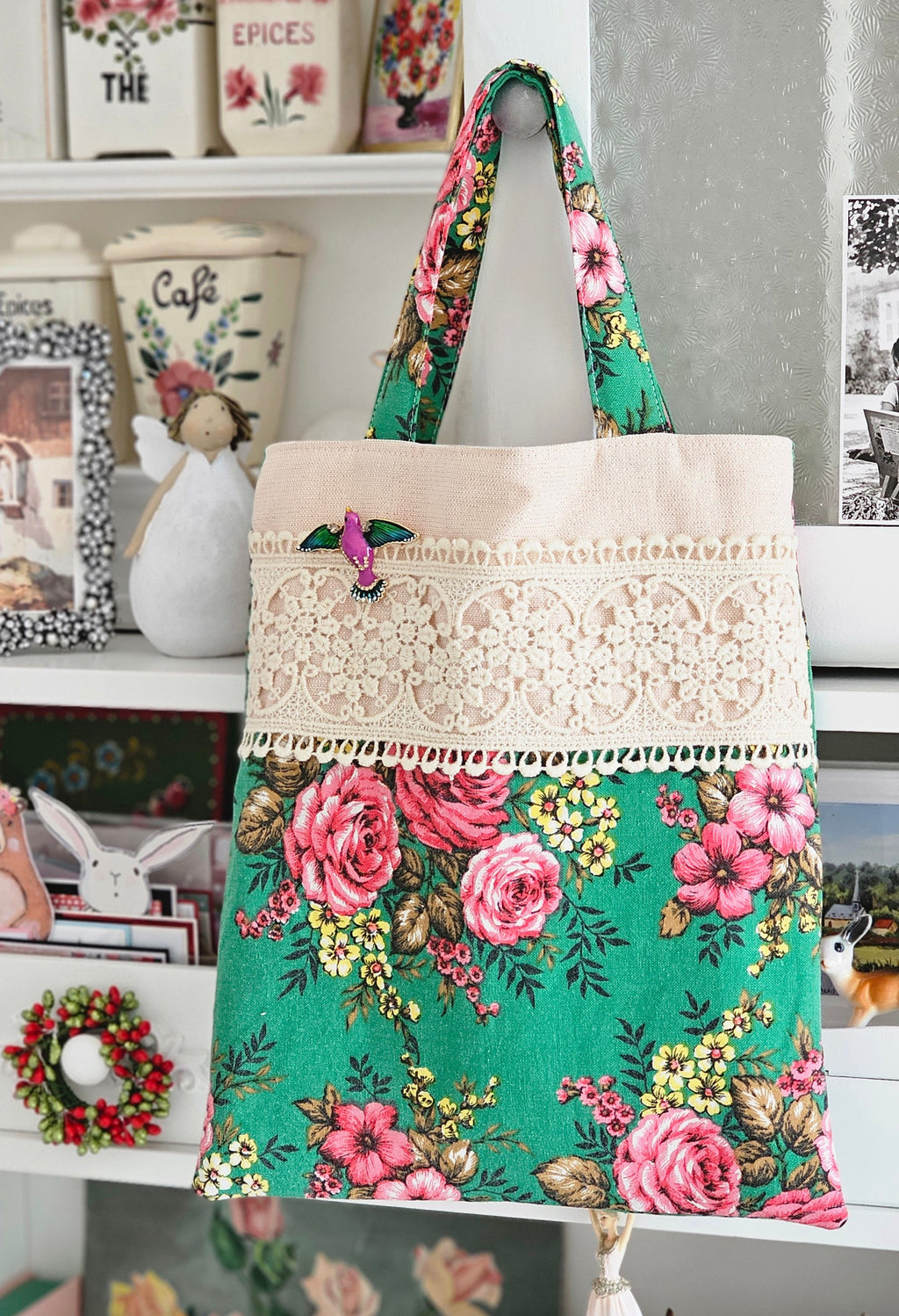Sac tote bag tissu vintage