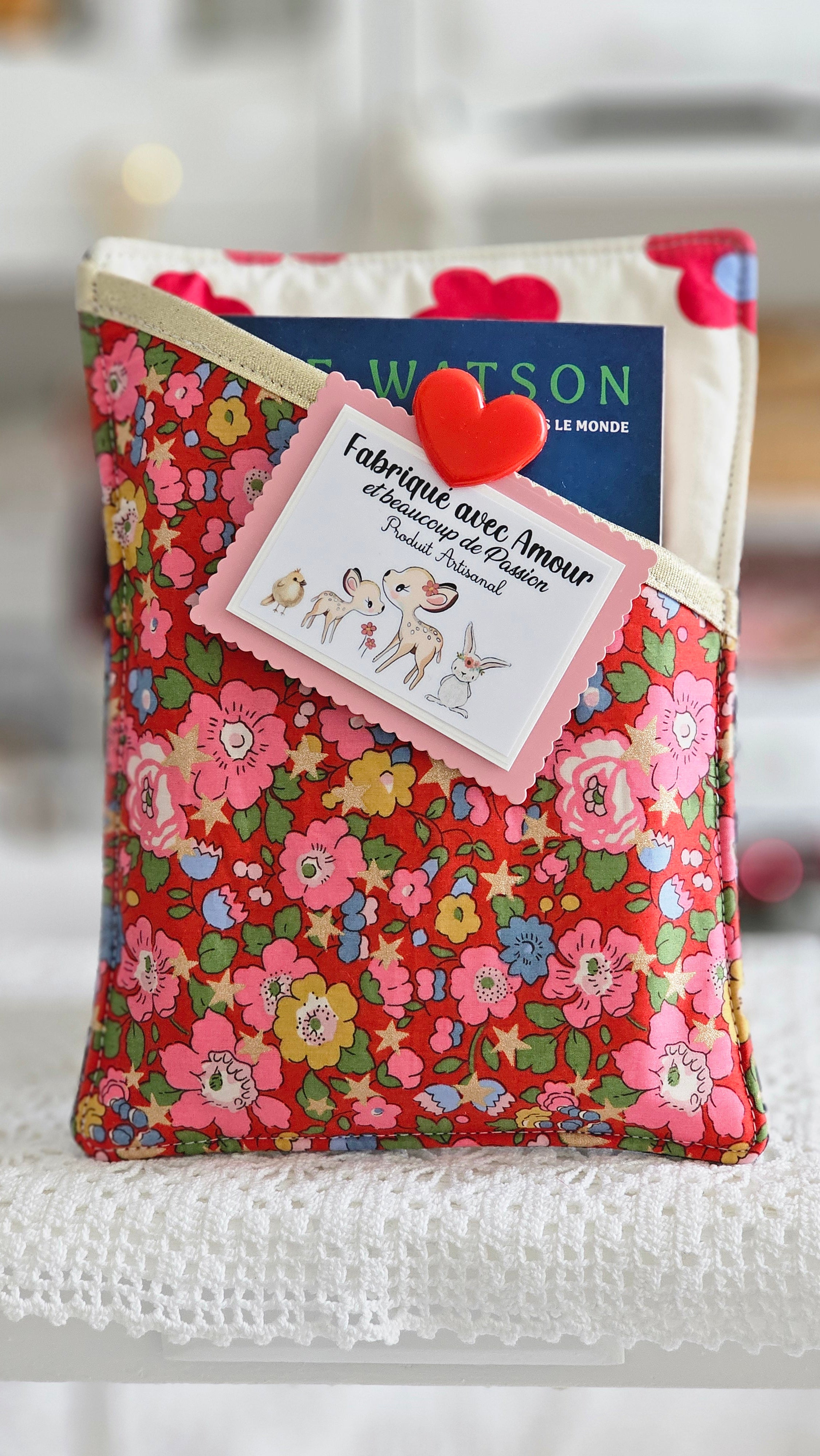 Pochette tissu Liberty livre de poche