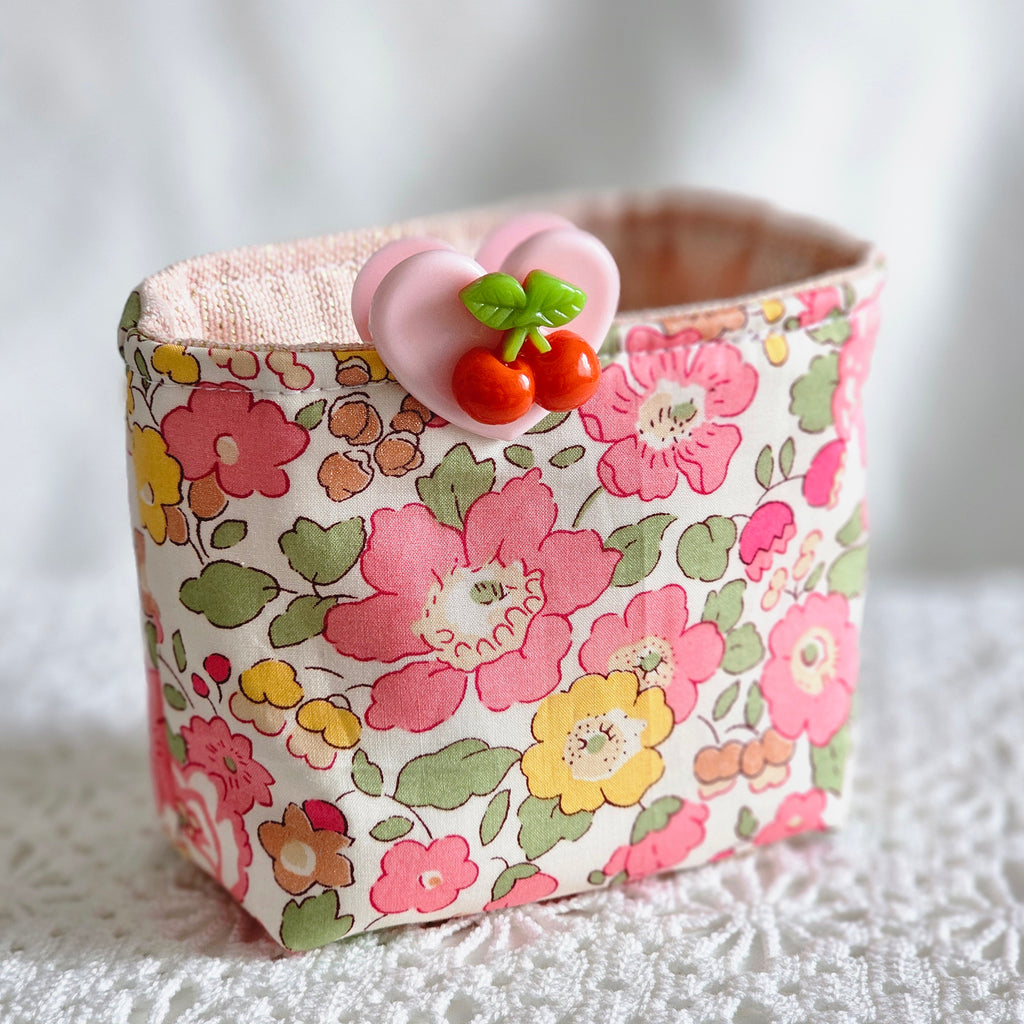 Vide poche tissu liberty rose