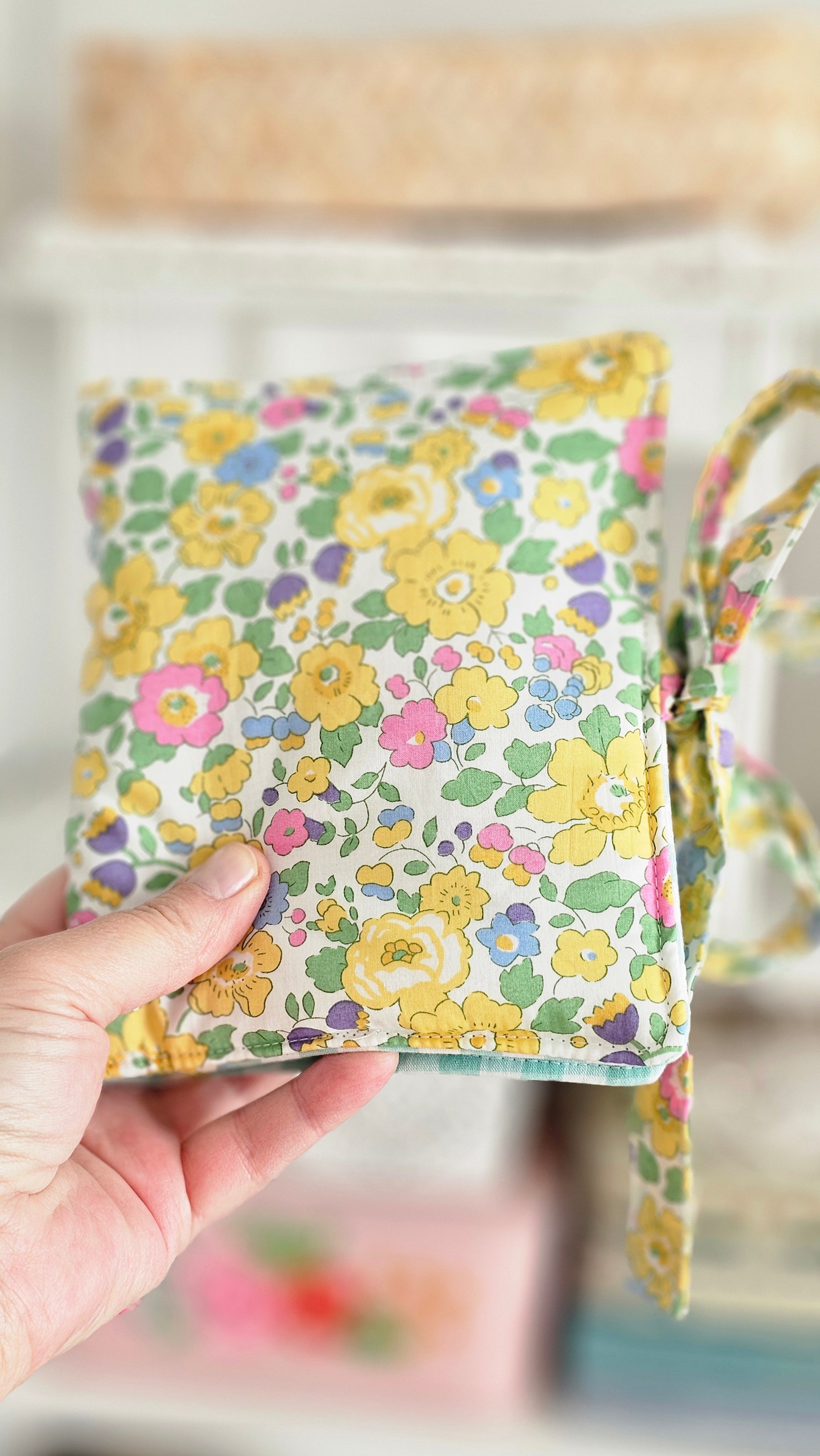 Petite Pochette double en tissu Liberty