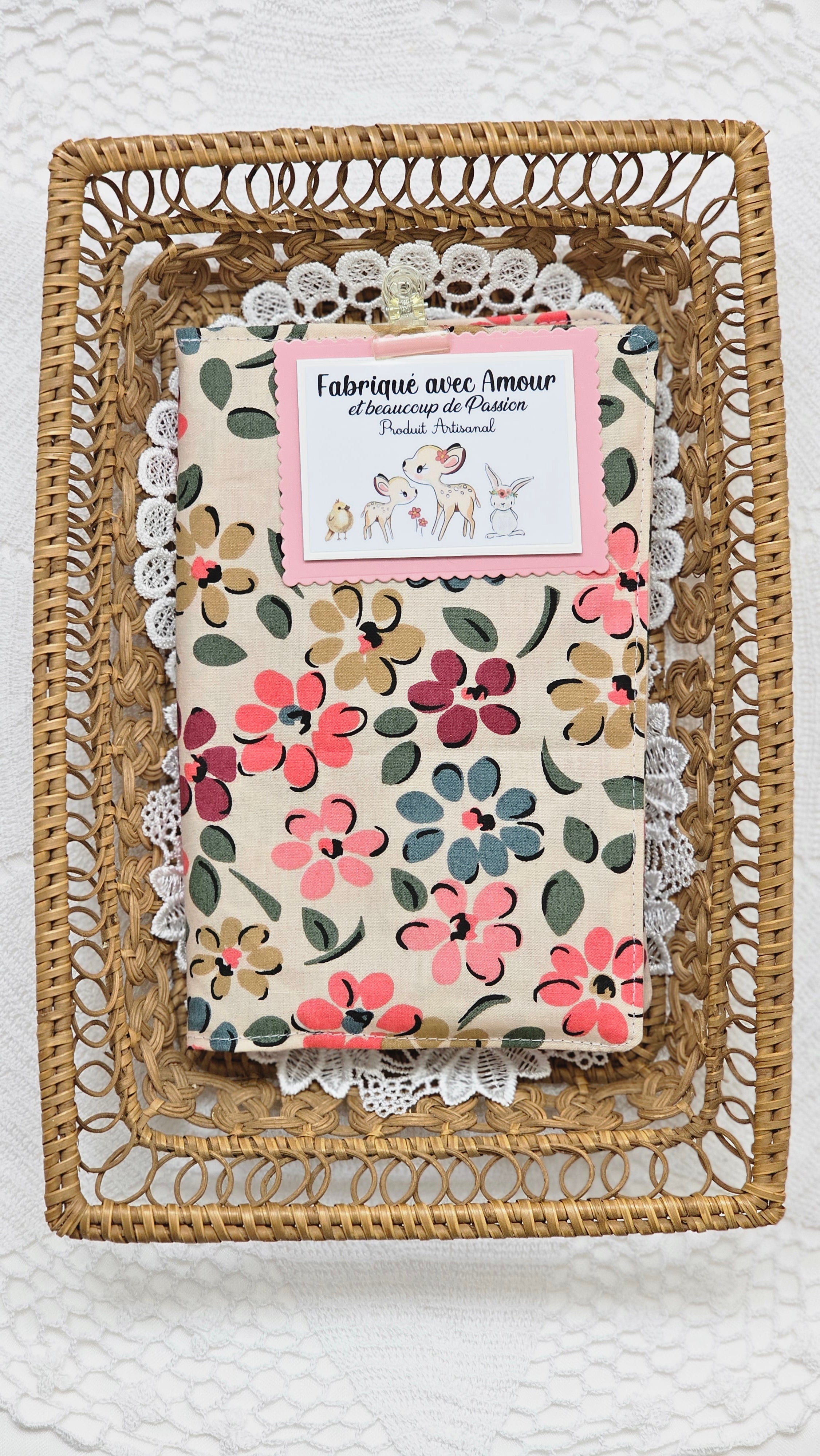 Housse tissu pour livre de poche