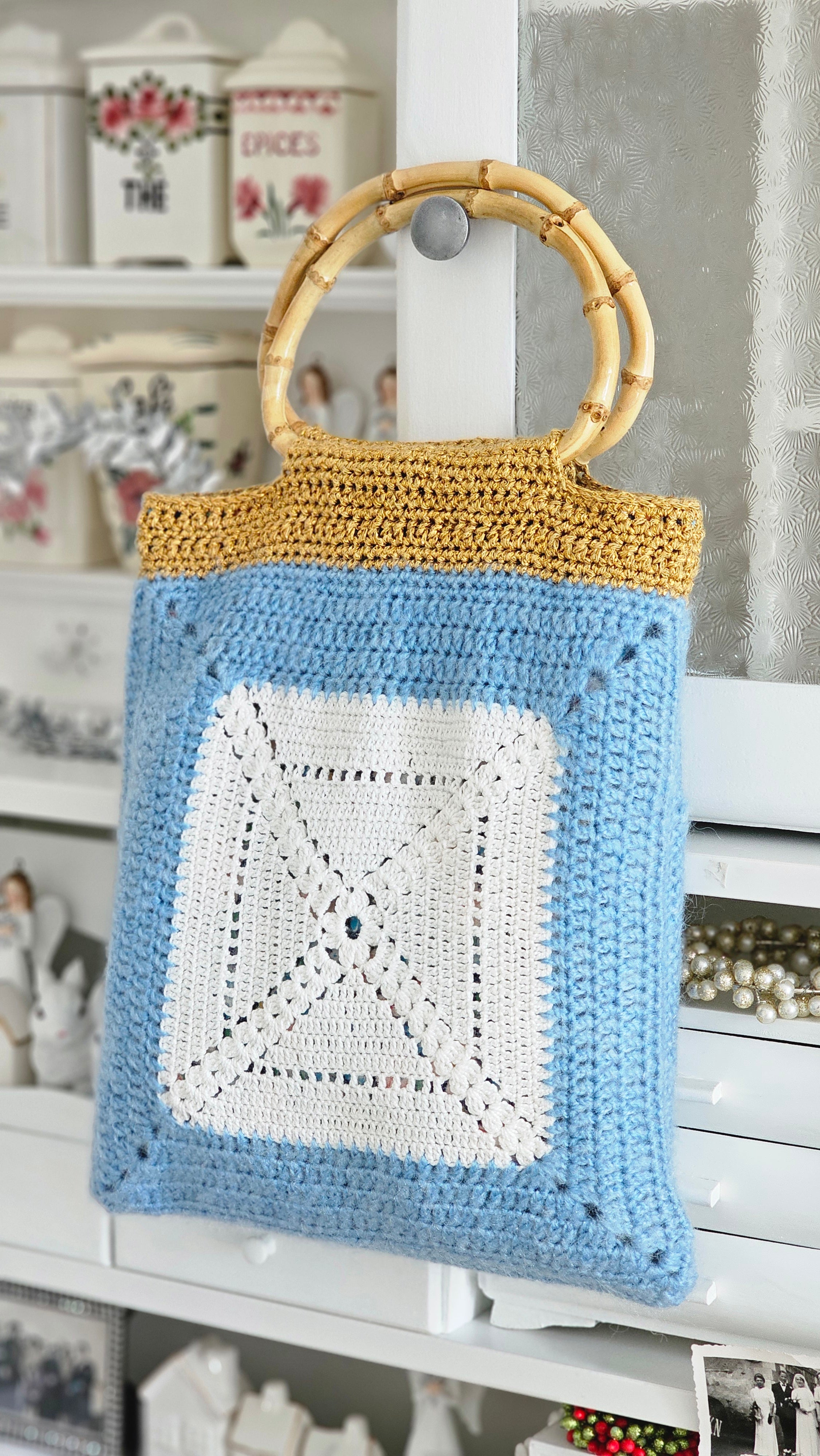 Sac crochet avec anses bambou