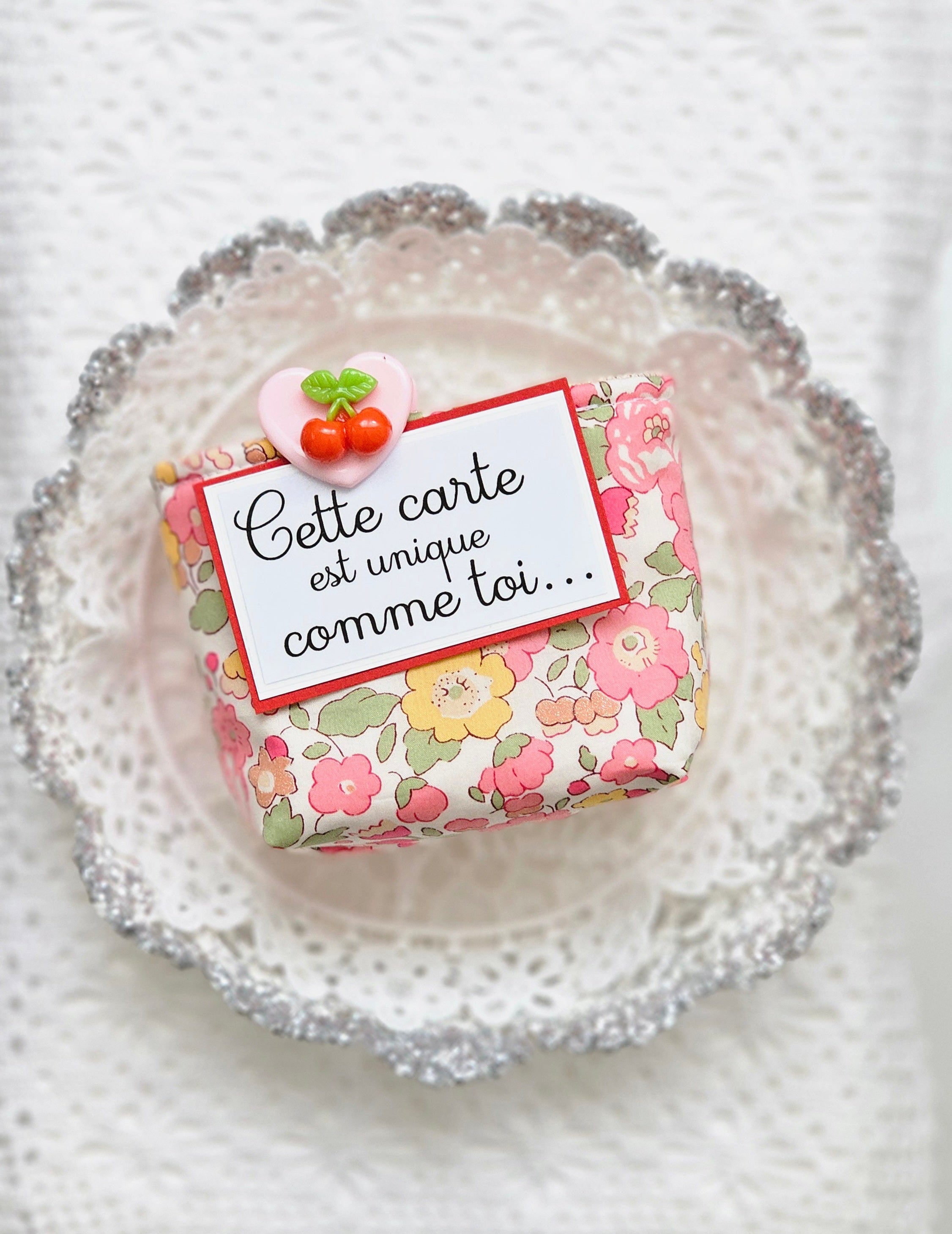 Vide poche tissu liberty rose