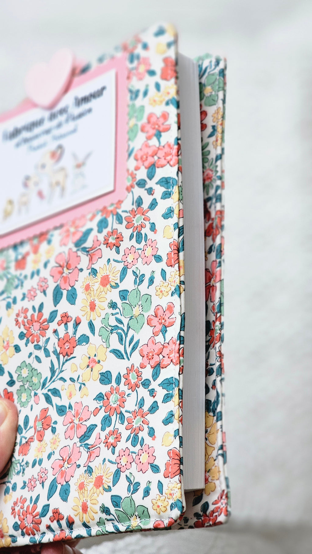 Housse tissu liberty pour livre de poche