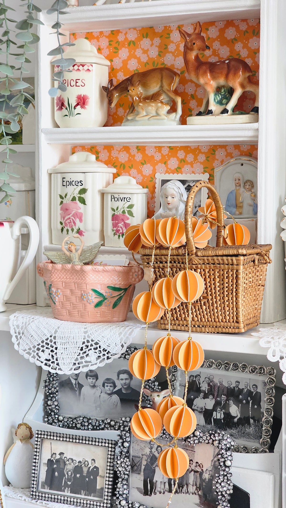 Guirlande décorative en papier orange