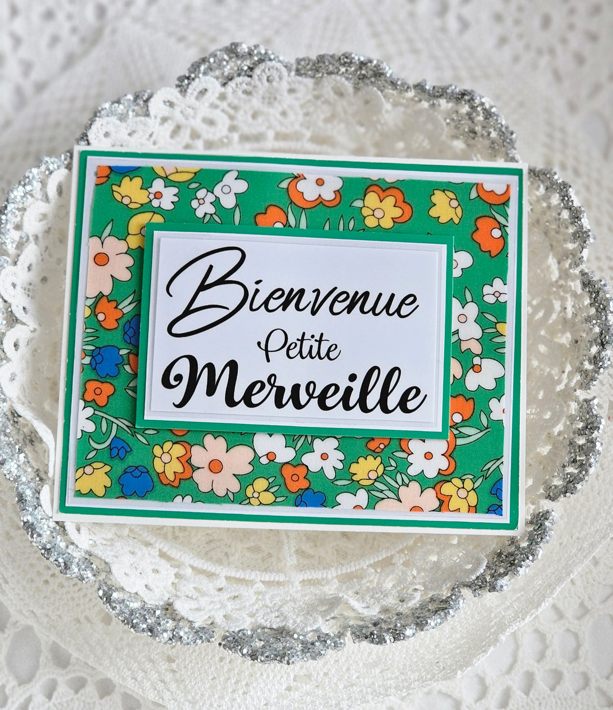 Carte papier et tissu naissance