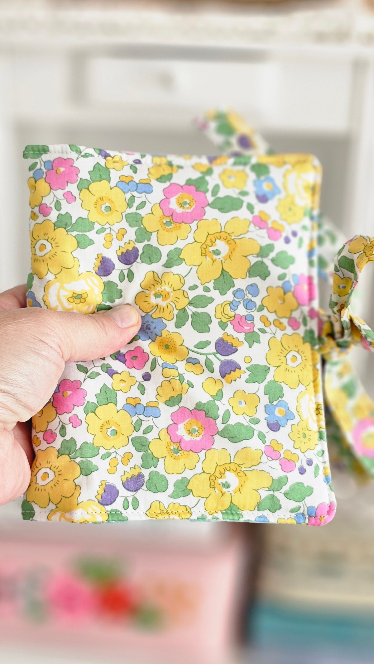 Petite Pochette double en tissu Liberty
