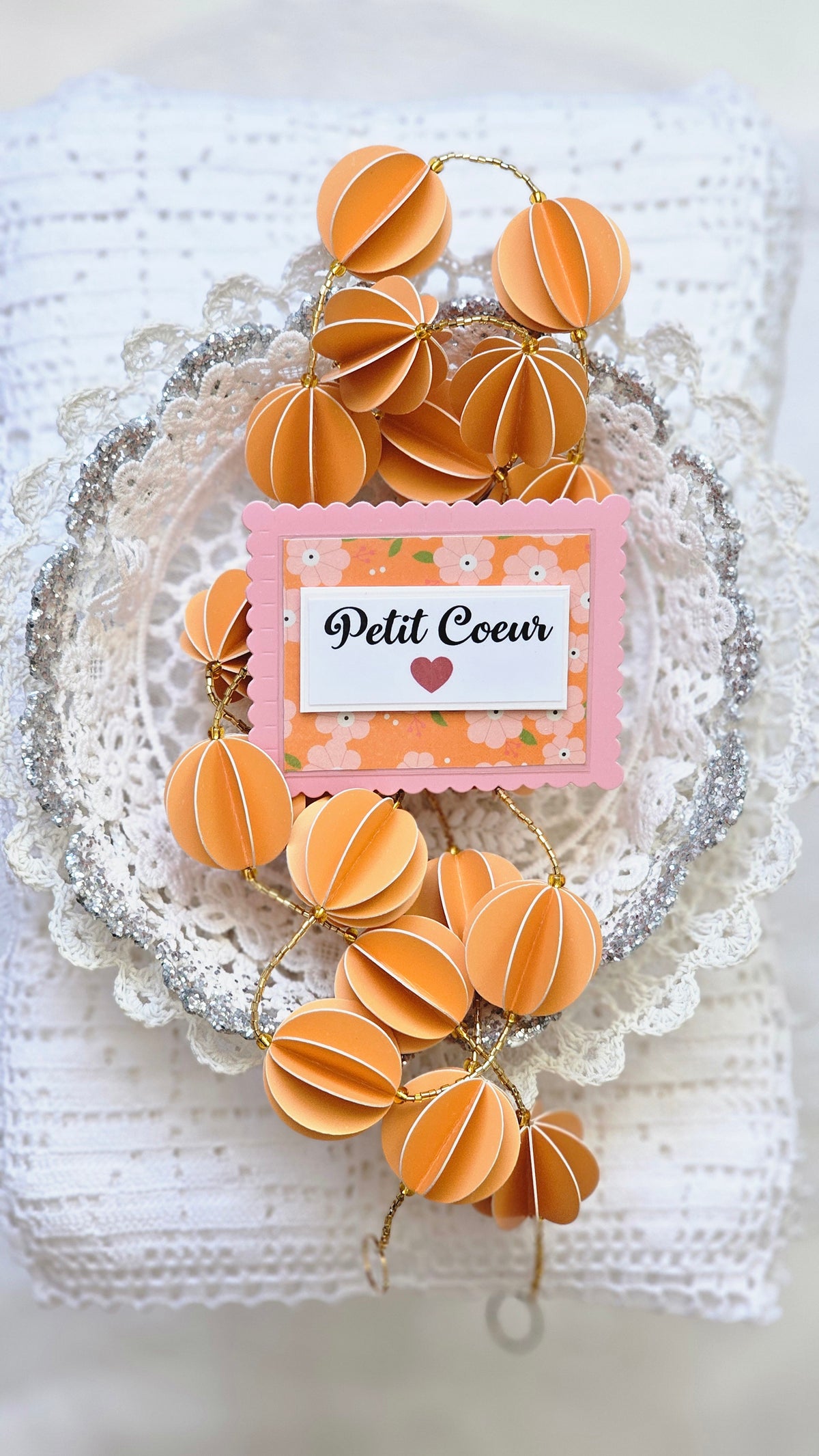 Guirlande décorative en papier orange