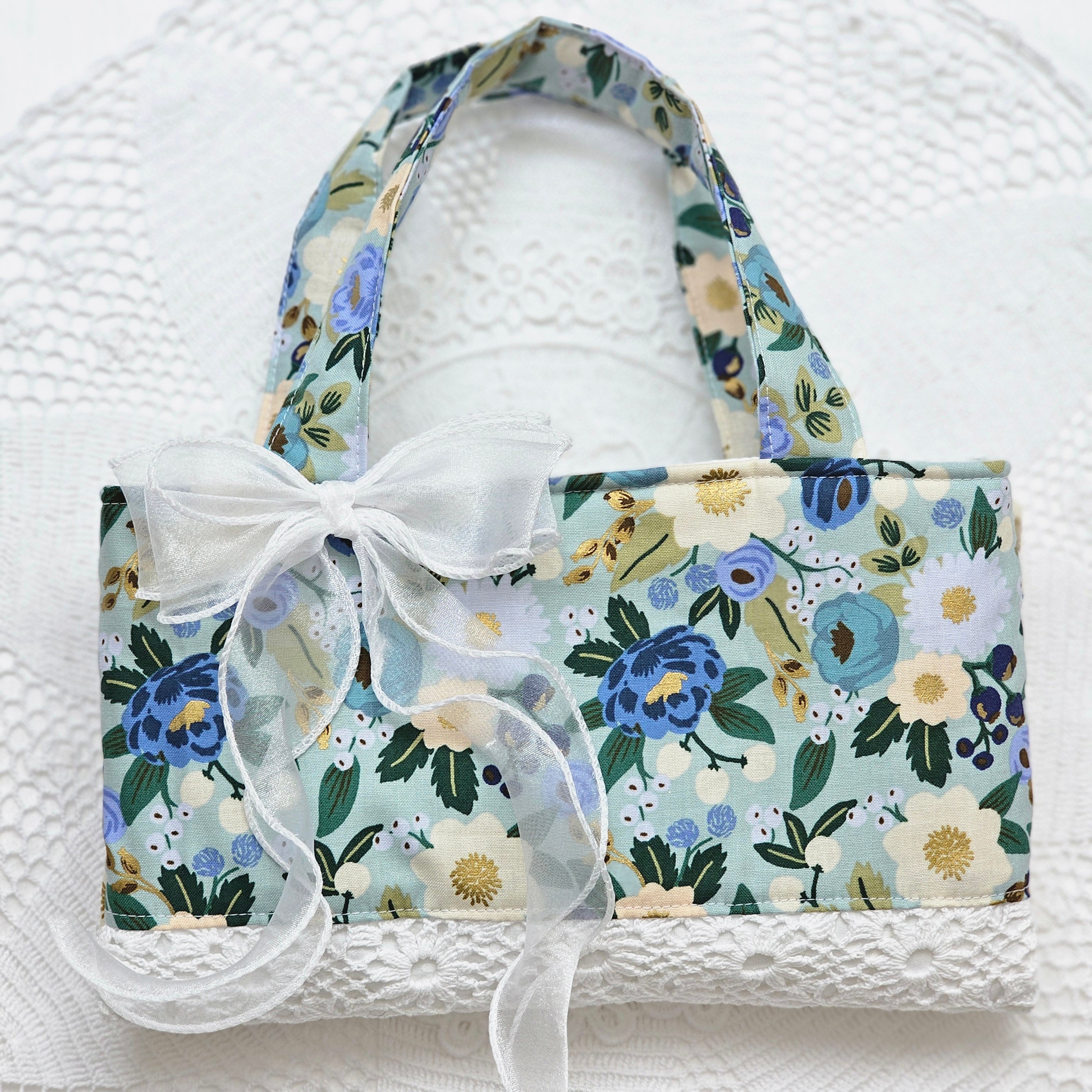 Sac tote bag tissu et crochet