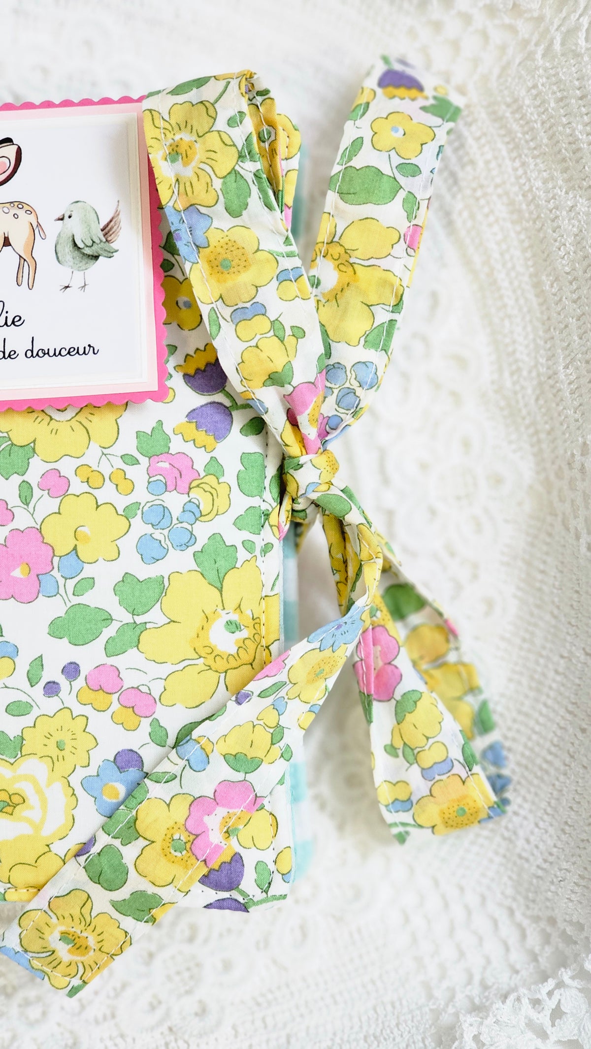 Petite Pochette double en tissu Liberty