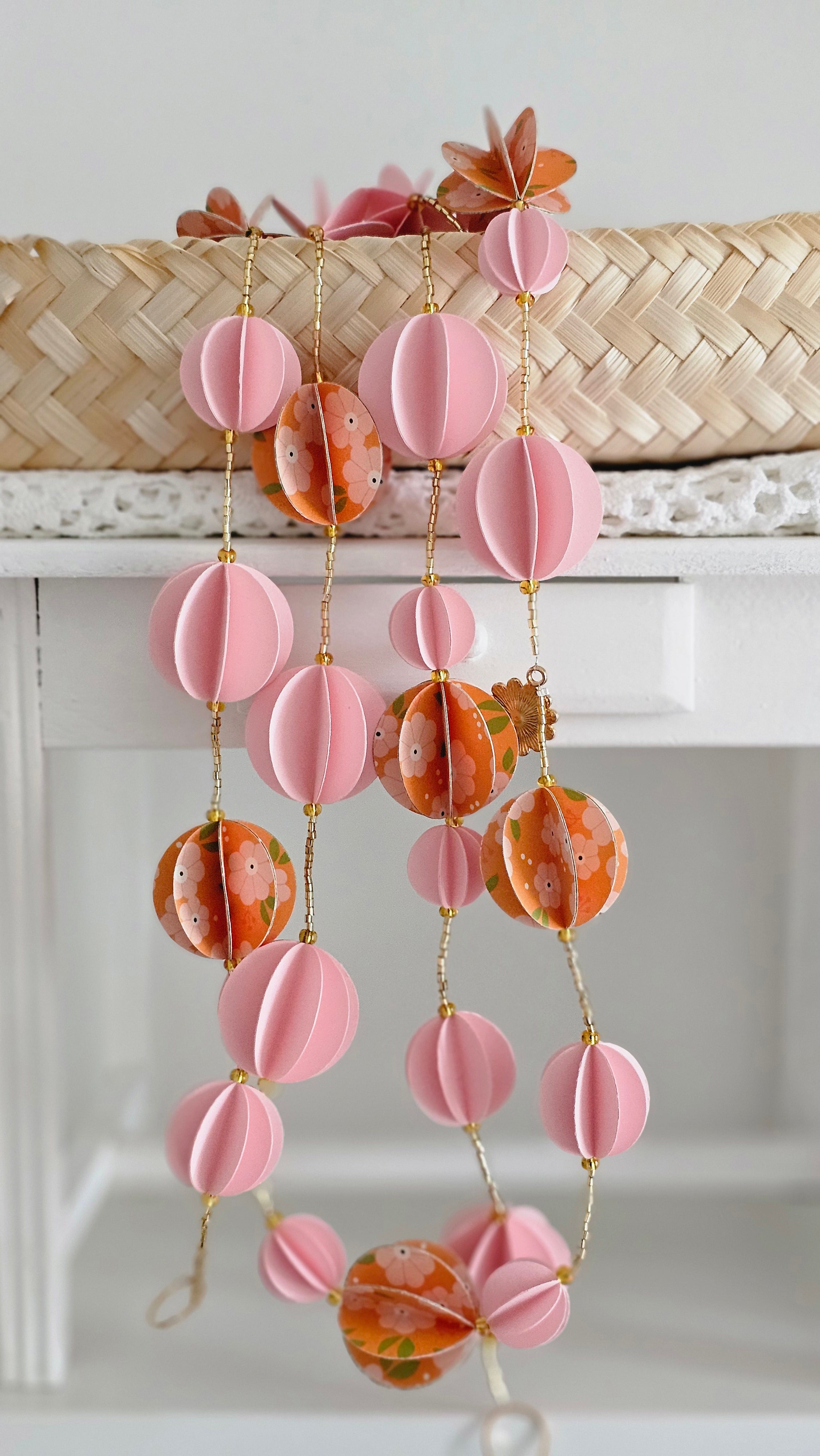 Guirlande papier rose et orange