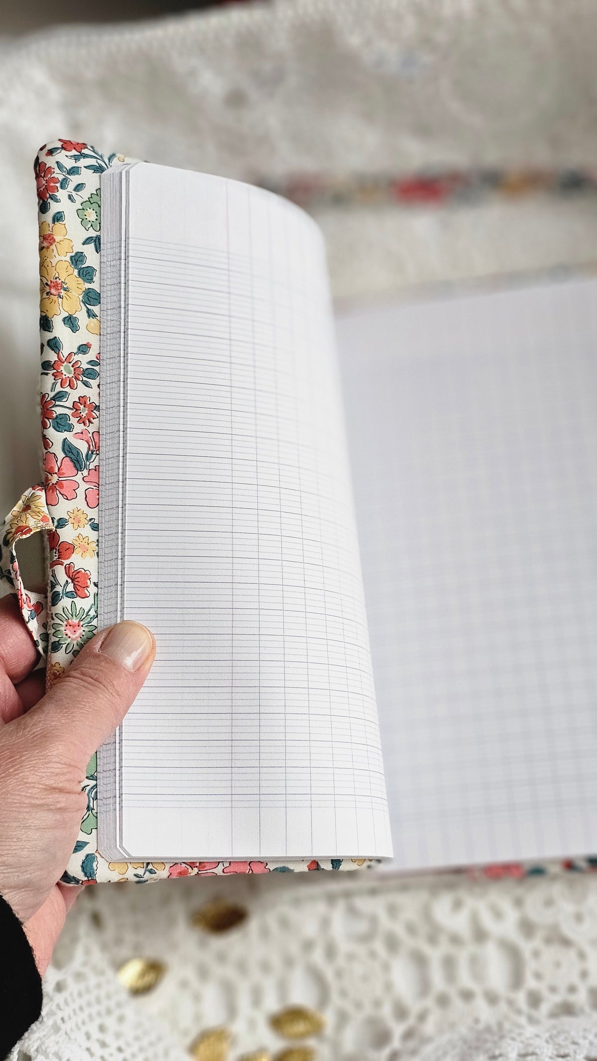 Protège cahier liberty et dentelle avec magnet