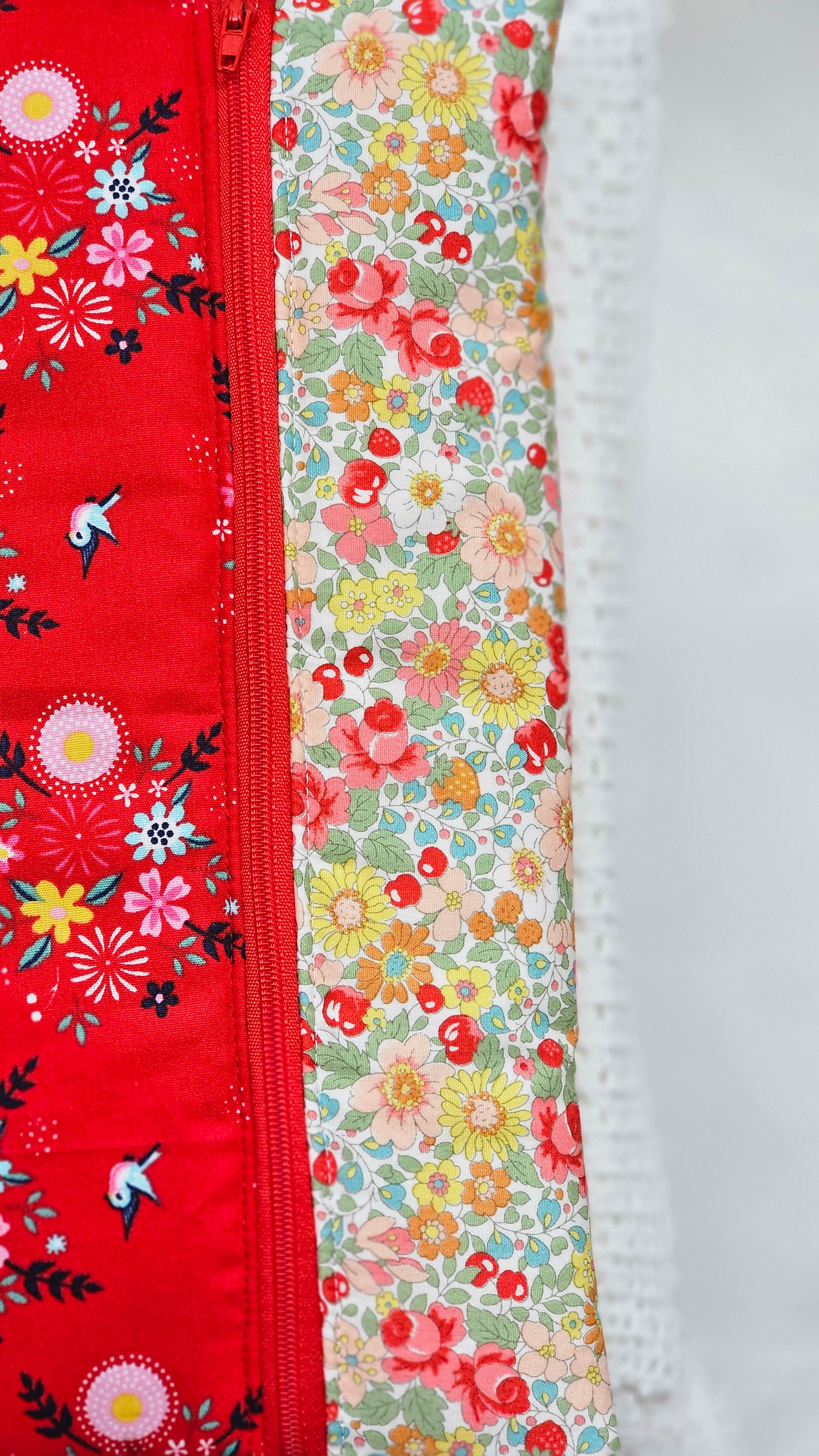 Longue trousse tissu fleuri