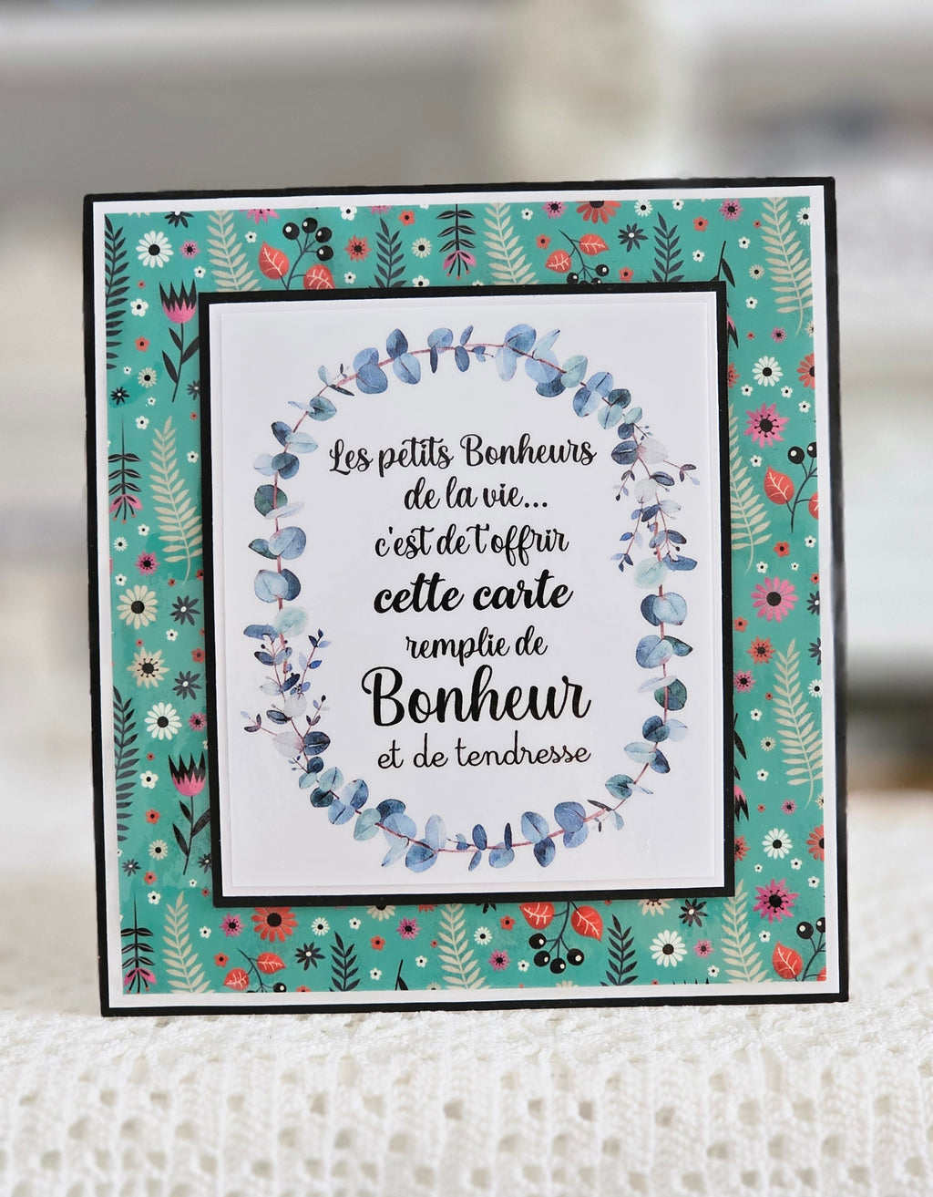 Carte à paillettes petits Bonheurs