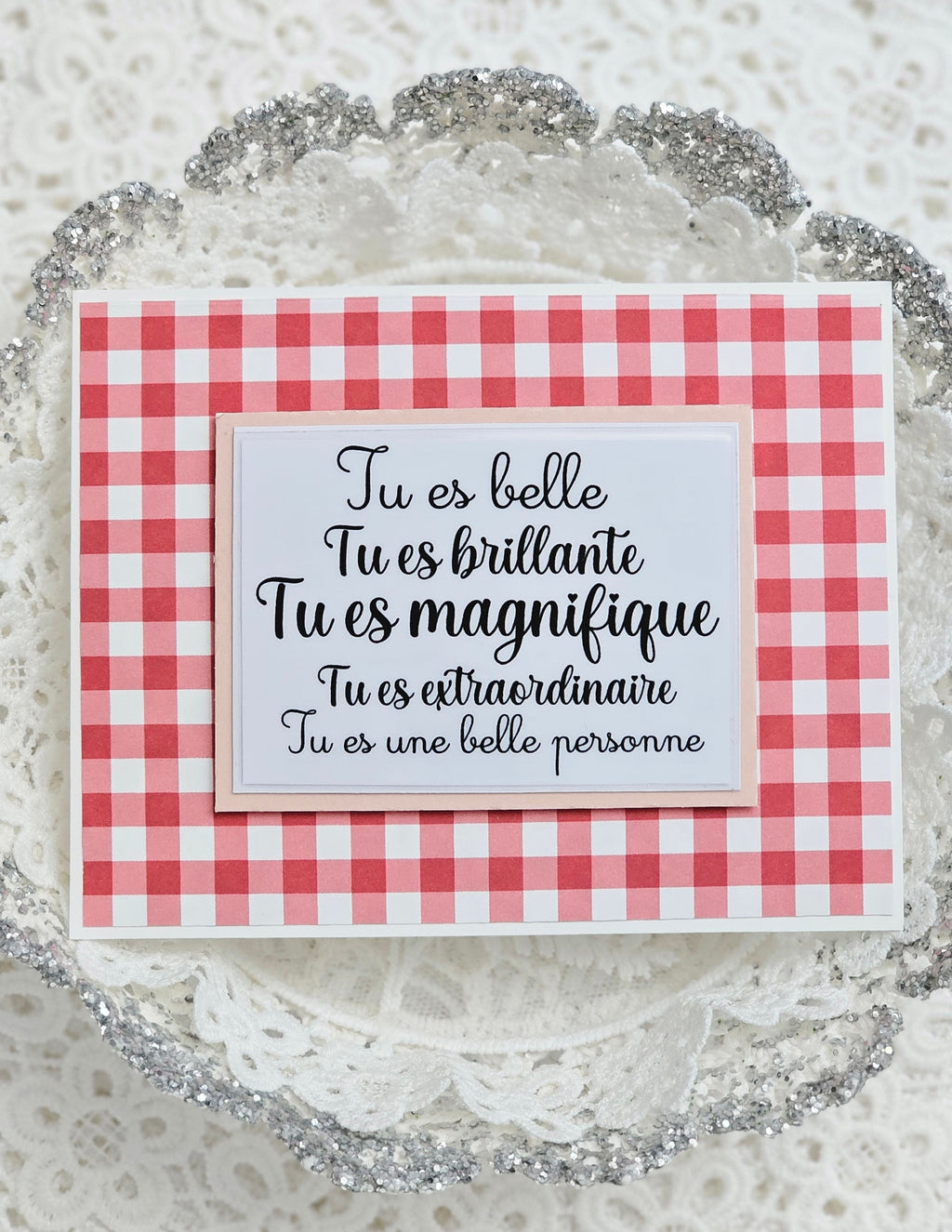 Carte papier vichy rouge