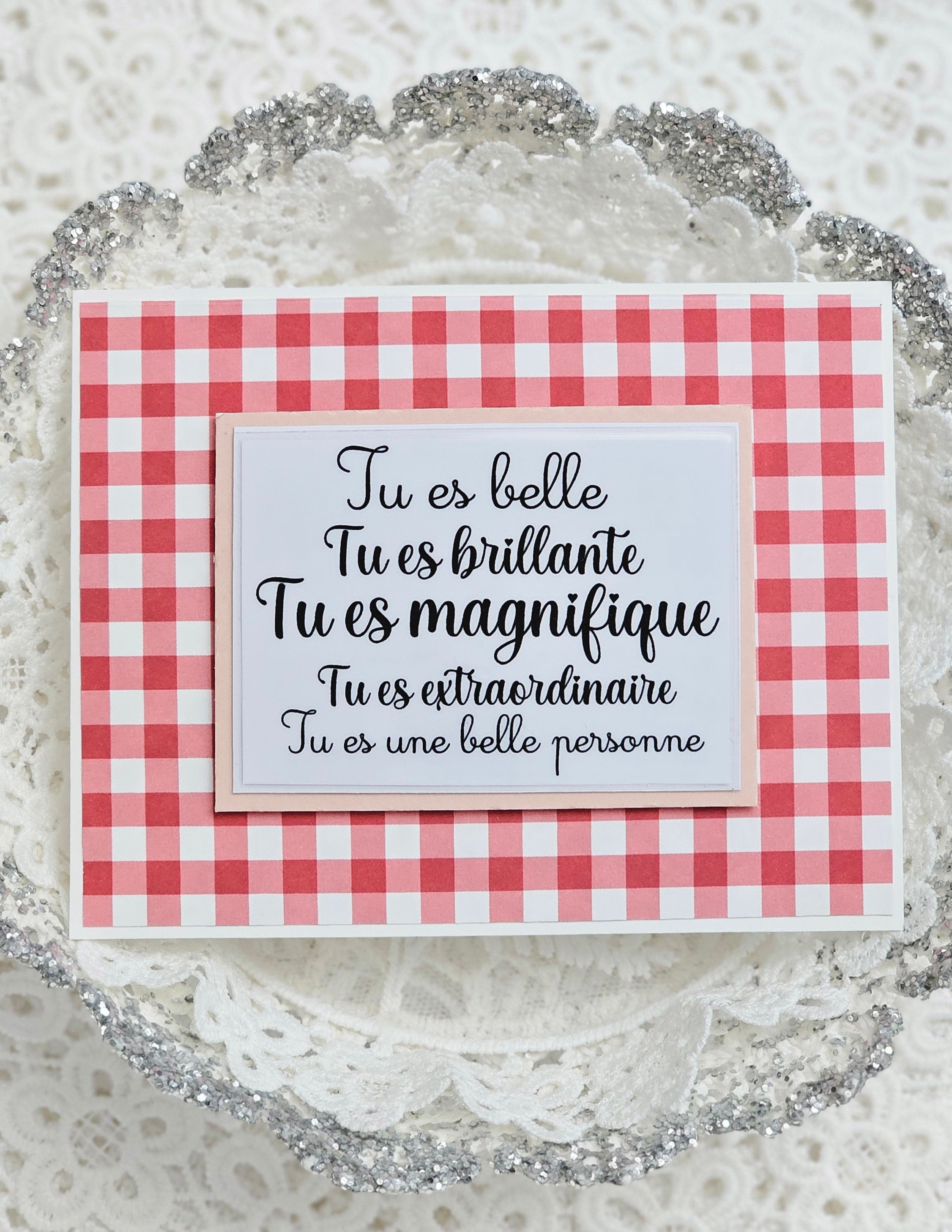 Carte papier vichy rouge