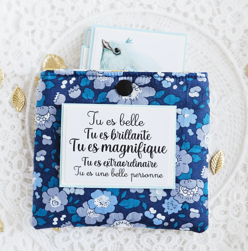 Pochette à savon liberty et cartes