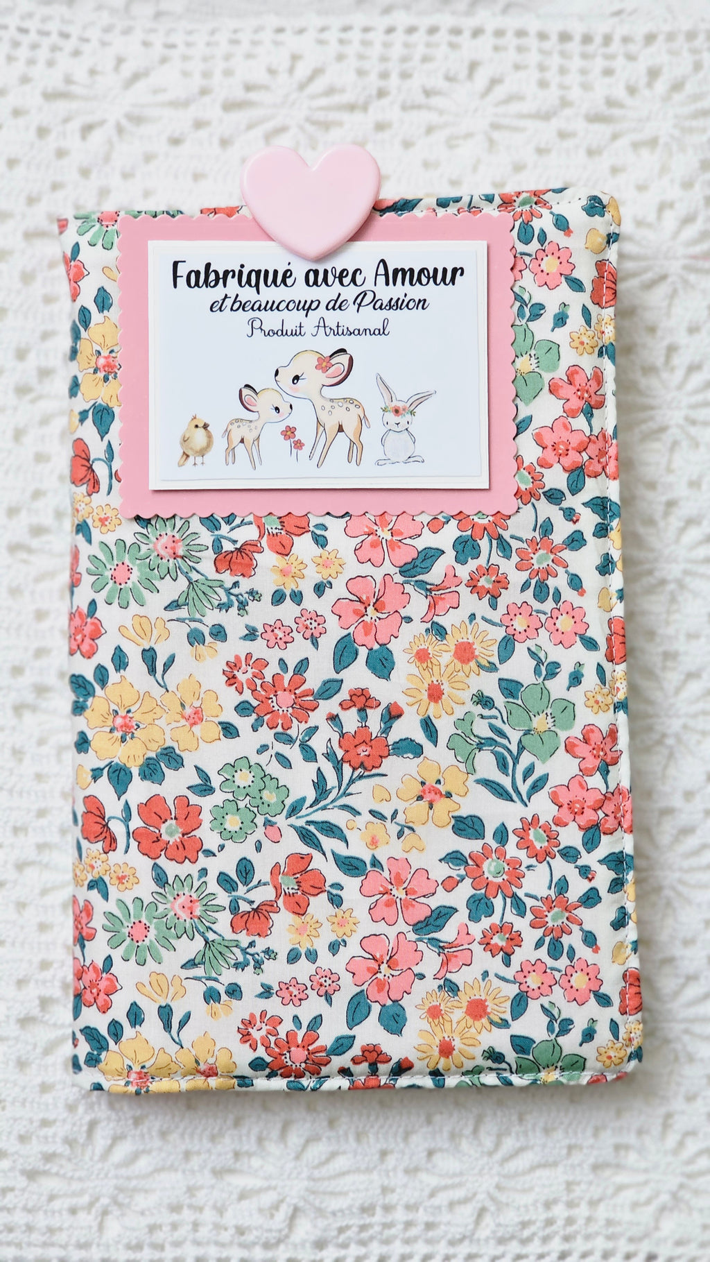 Housse tissu liberty pour livre de poche