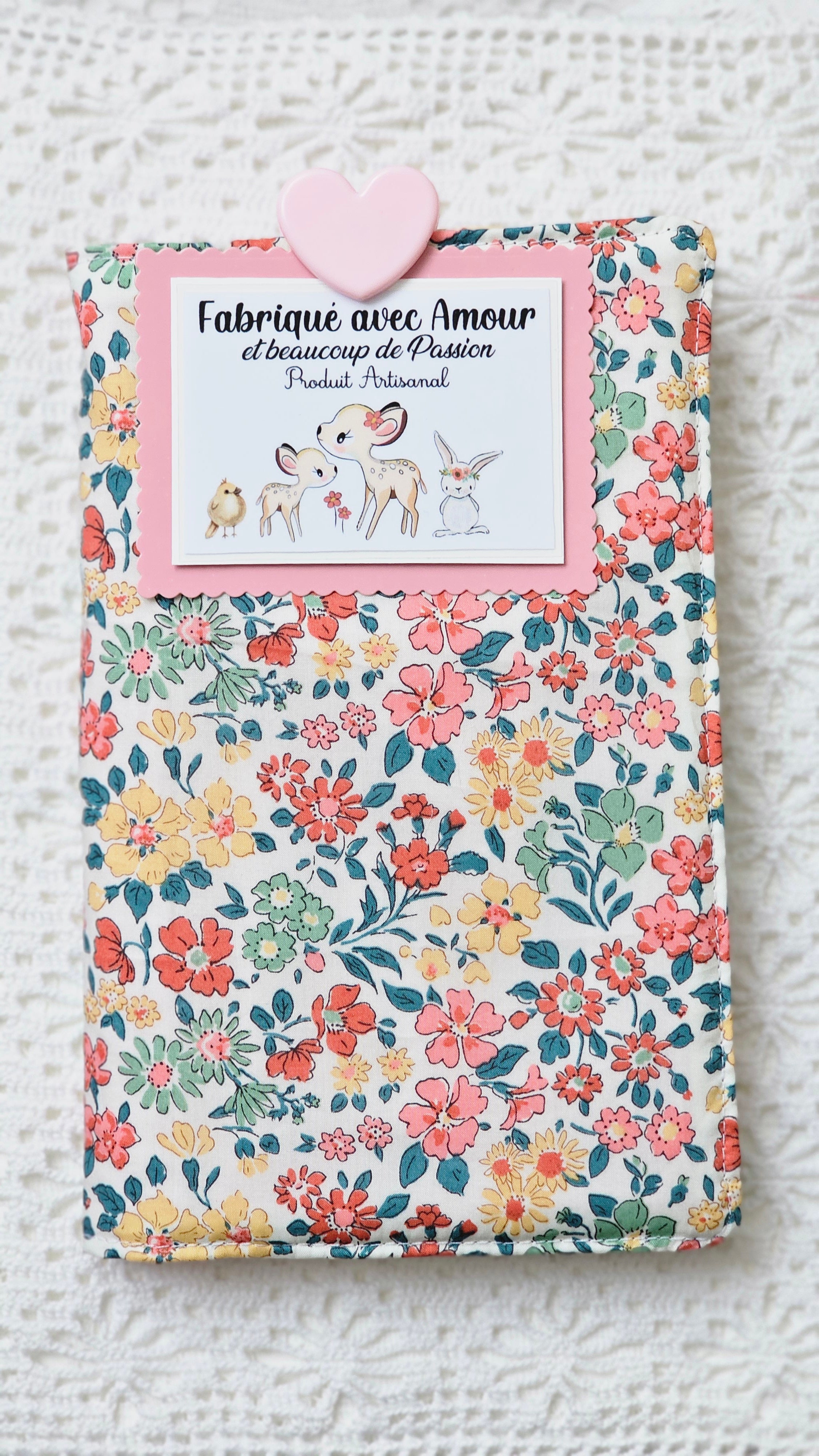 Housse tissu liberty pour livre de poche