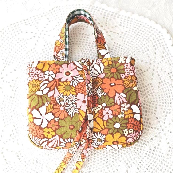 Mini sac Cabas tissu fleuri