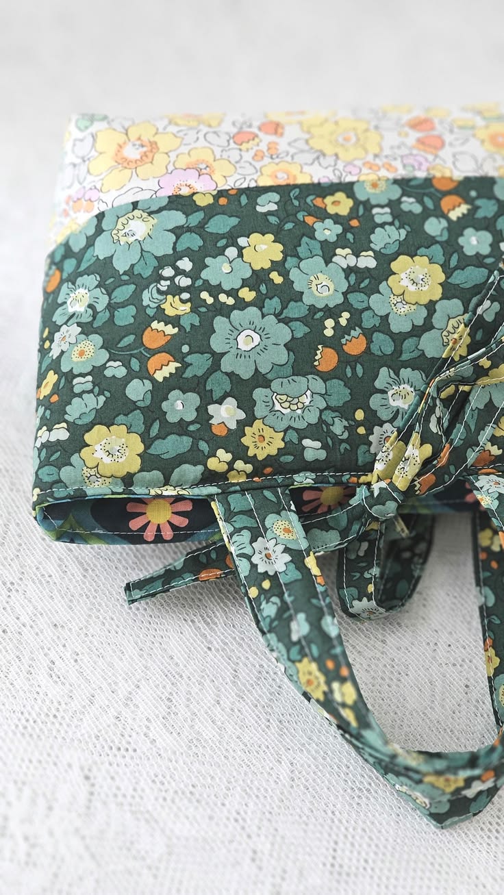 Mini cabas liberty et tissu enduit