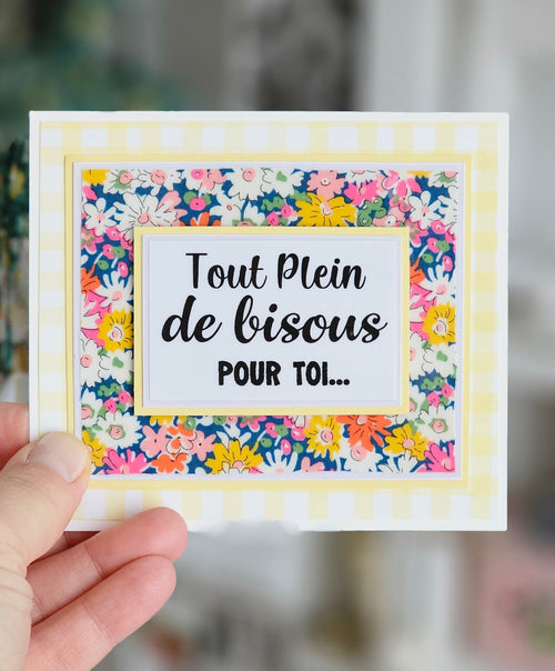 Carte bisous tissu liberby