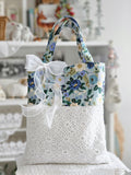 Sac tote bag tissu et crochet
