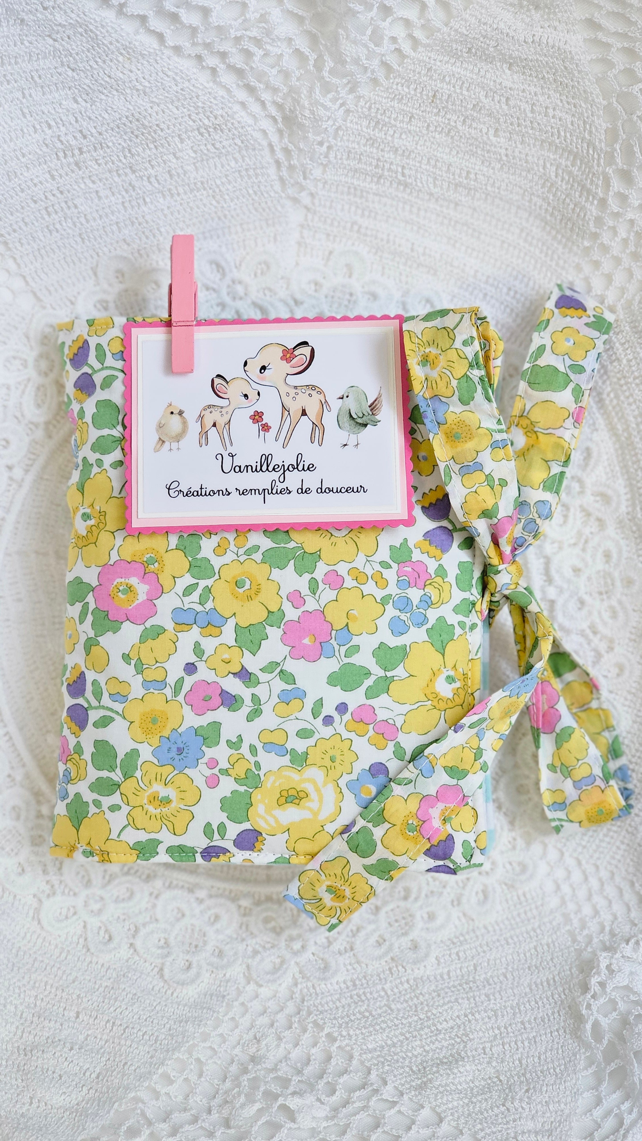 Petite Pochette double en tissu Liberty