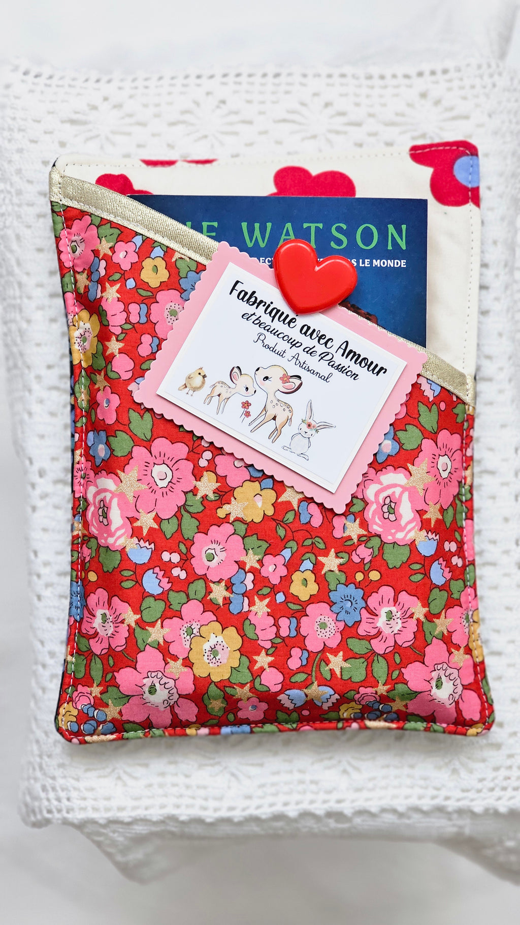 Pochette tissu Liberty livre de poche