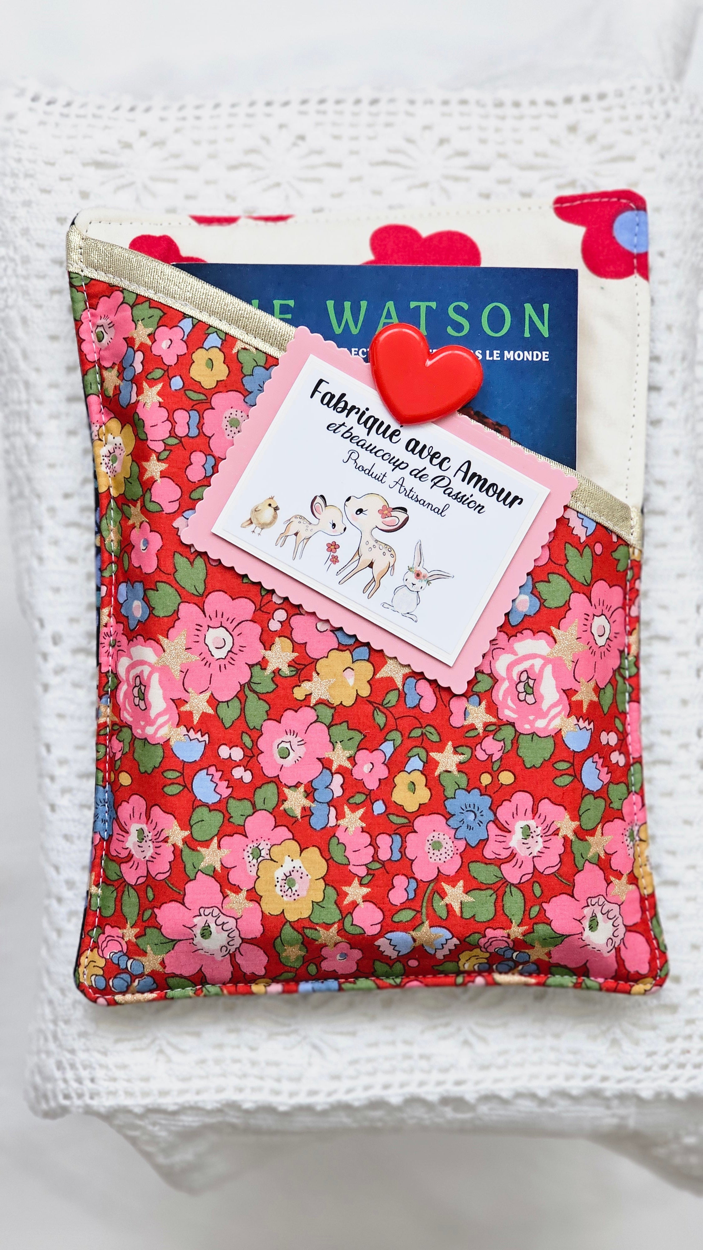 Pochette tissu Liberty livre de poche