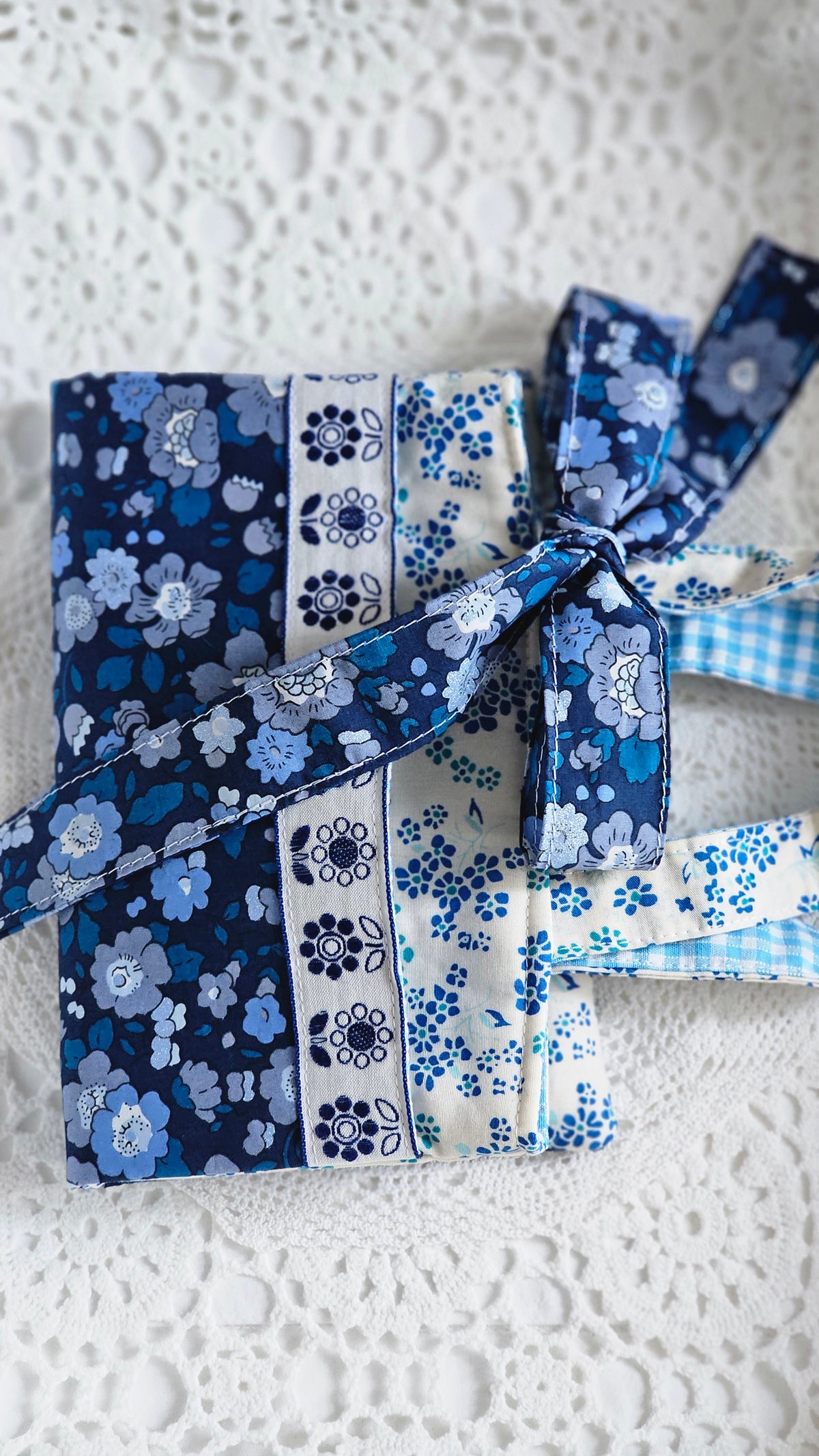Petit tote bag en Liberty bleu