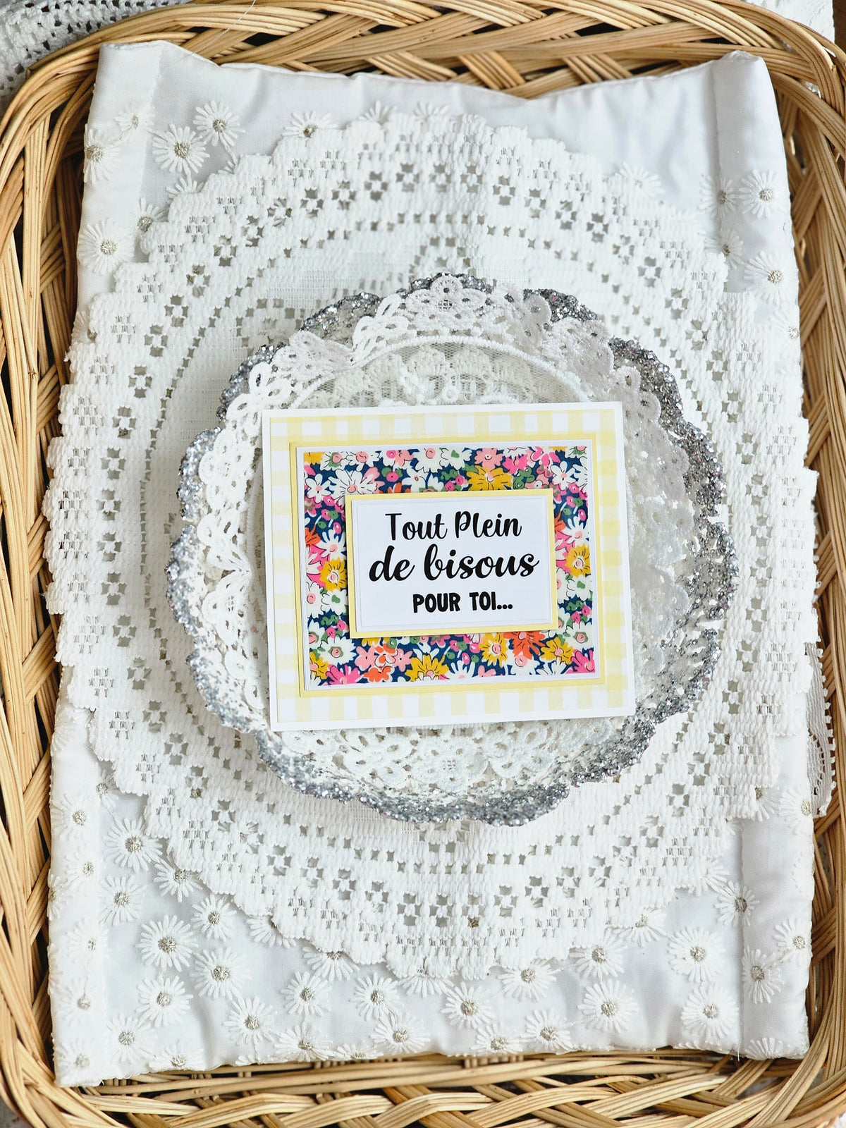 Carte bisous tissu liberby