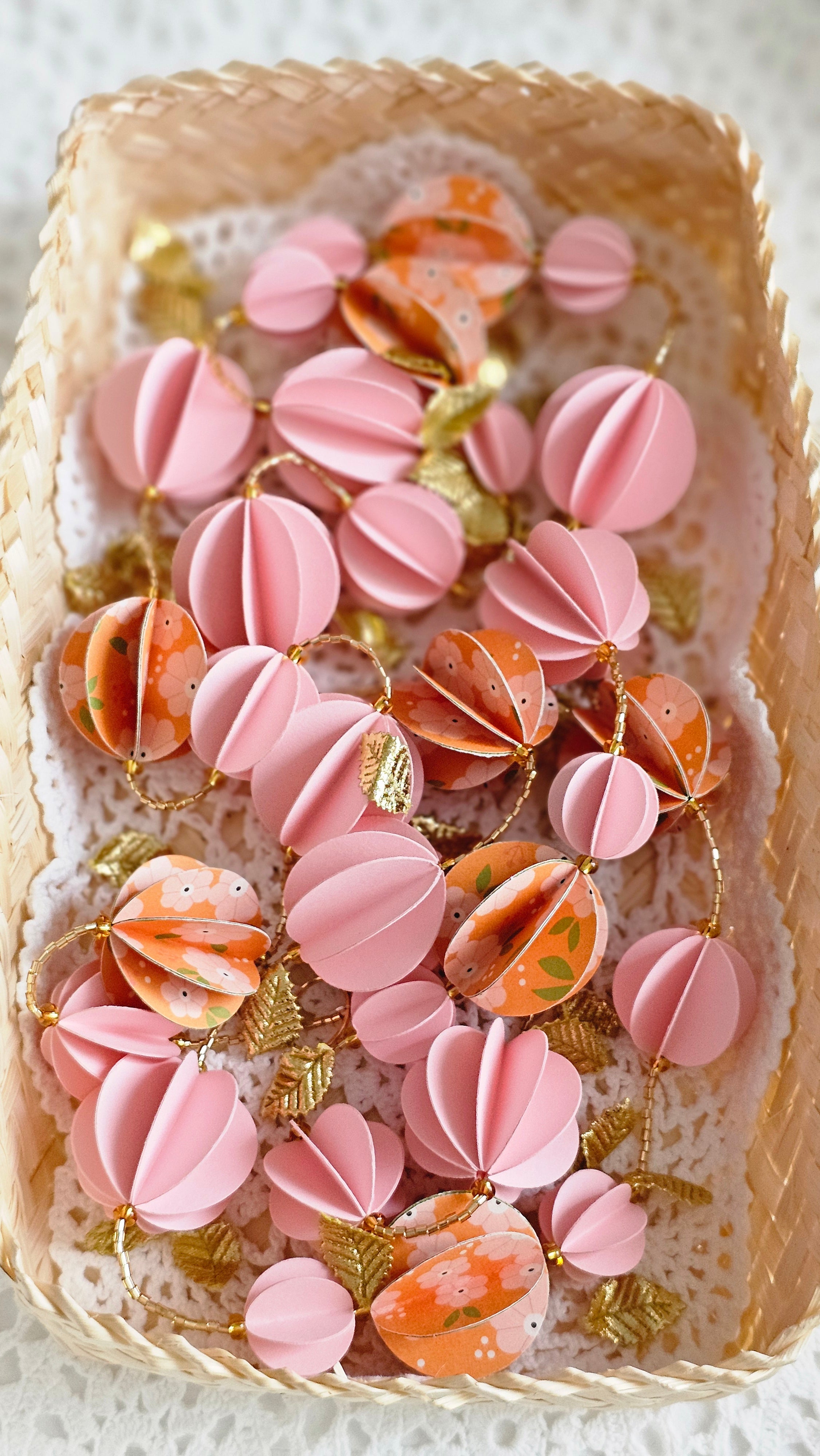 Guirlande papier rose et orange