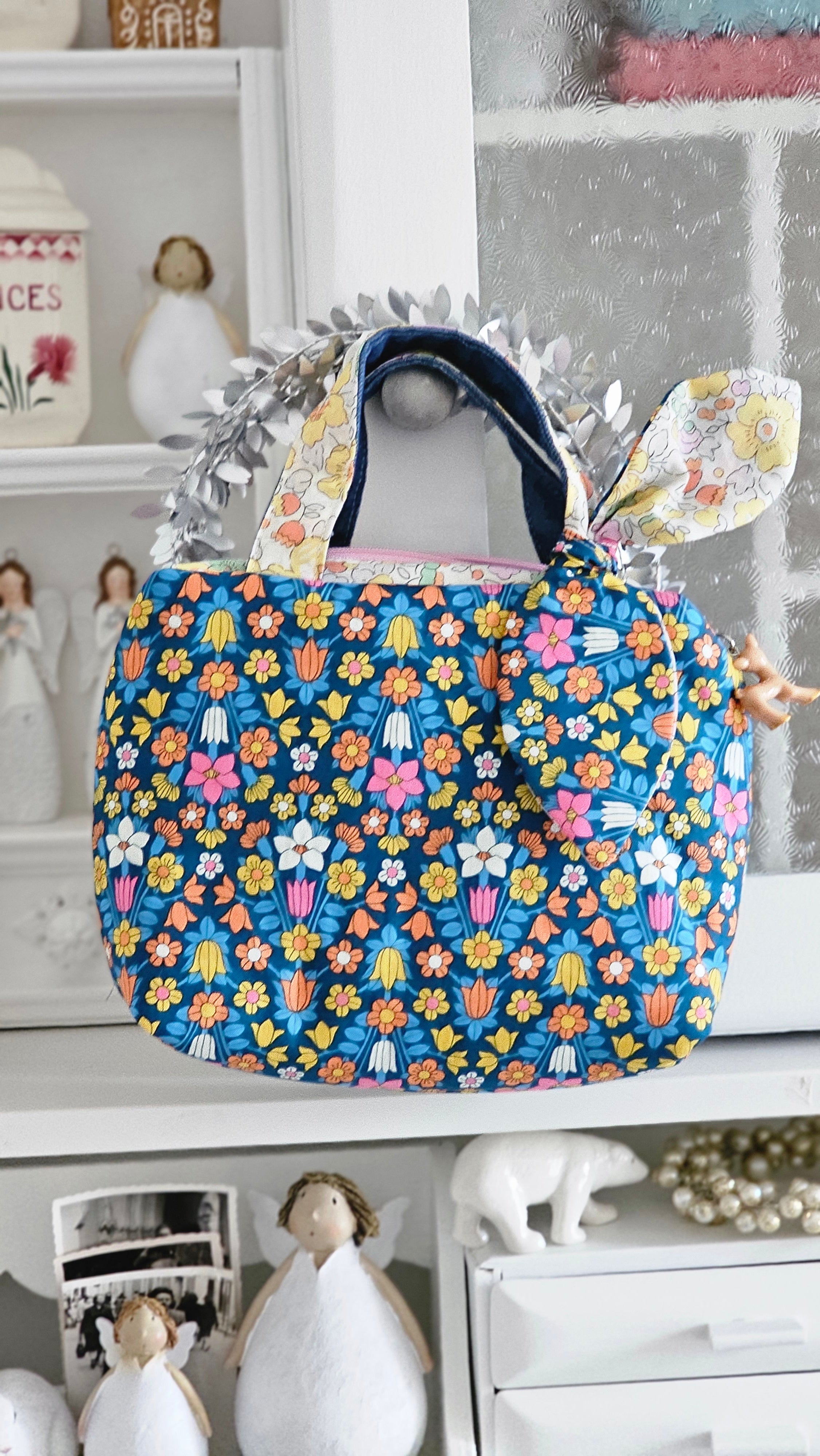 Mini trousse liberty bleu et jaune
