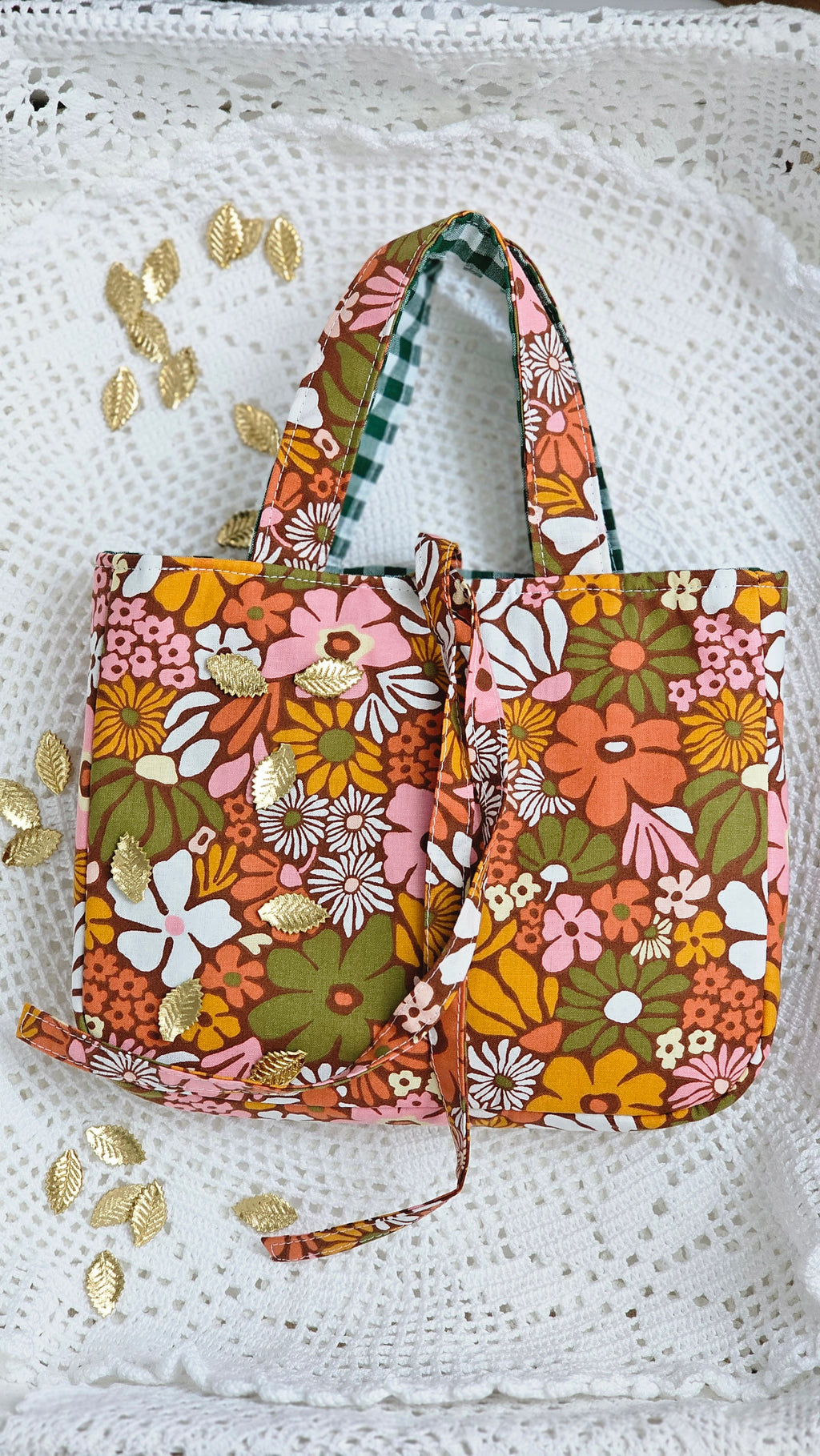 Mini sac Cabas tissu fleuri