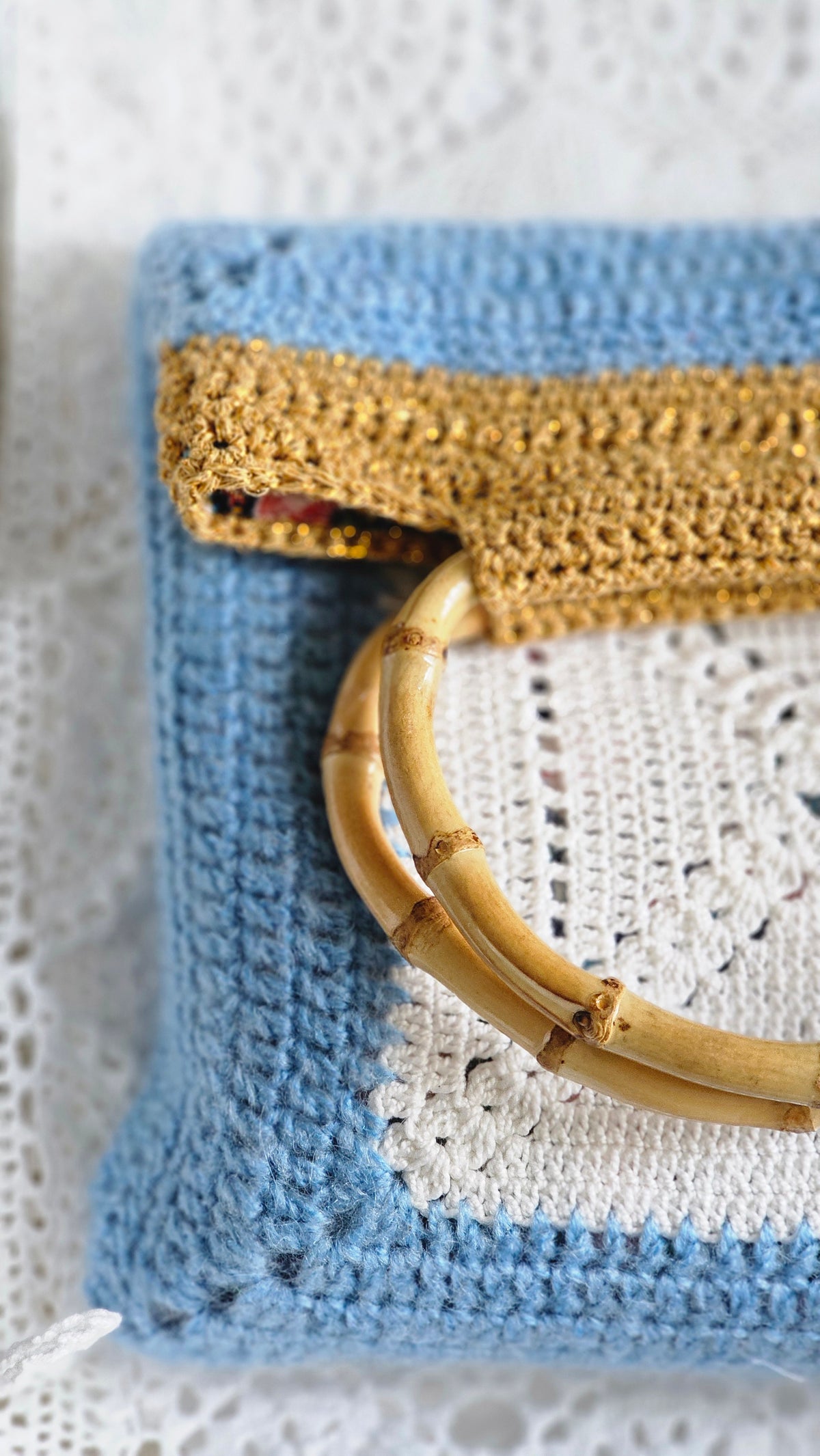 Sac crochet avec anses bambou