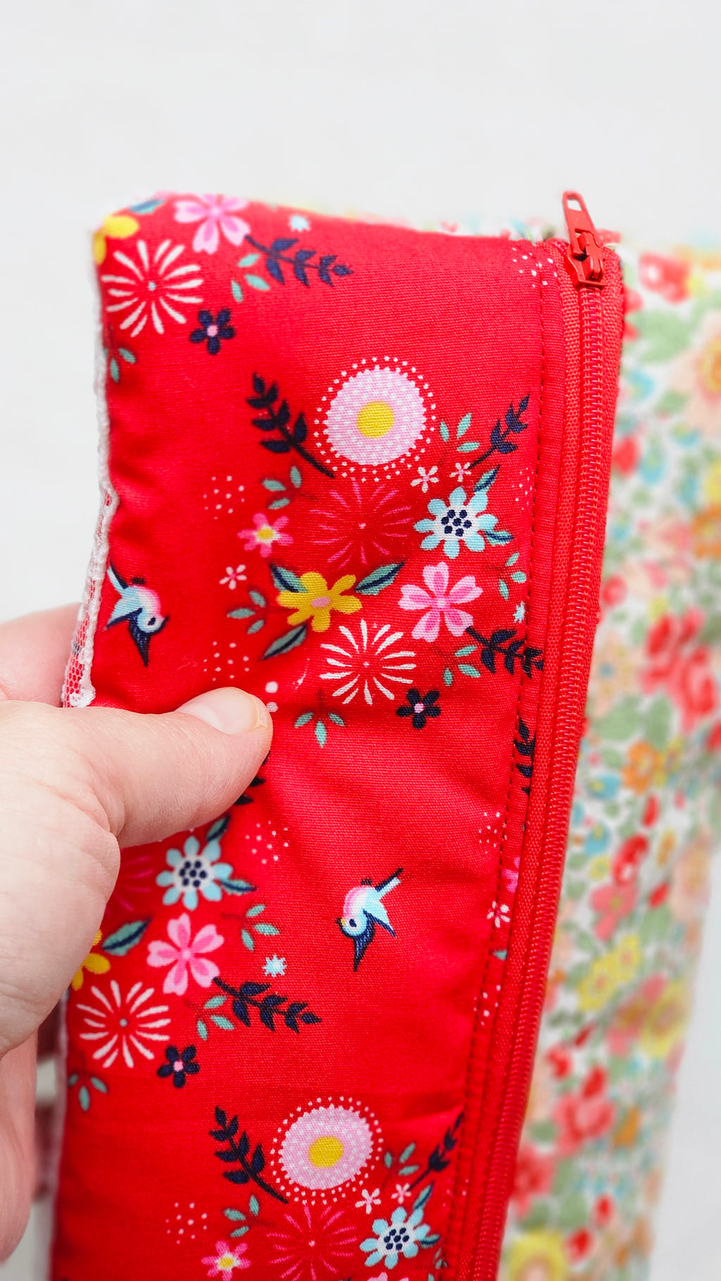 Longue trousse tissu fleuri