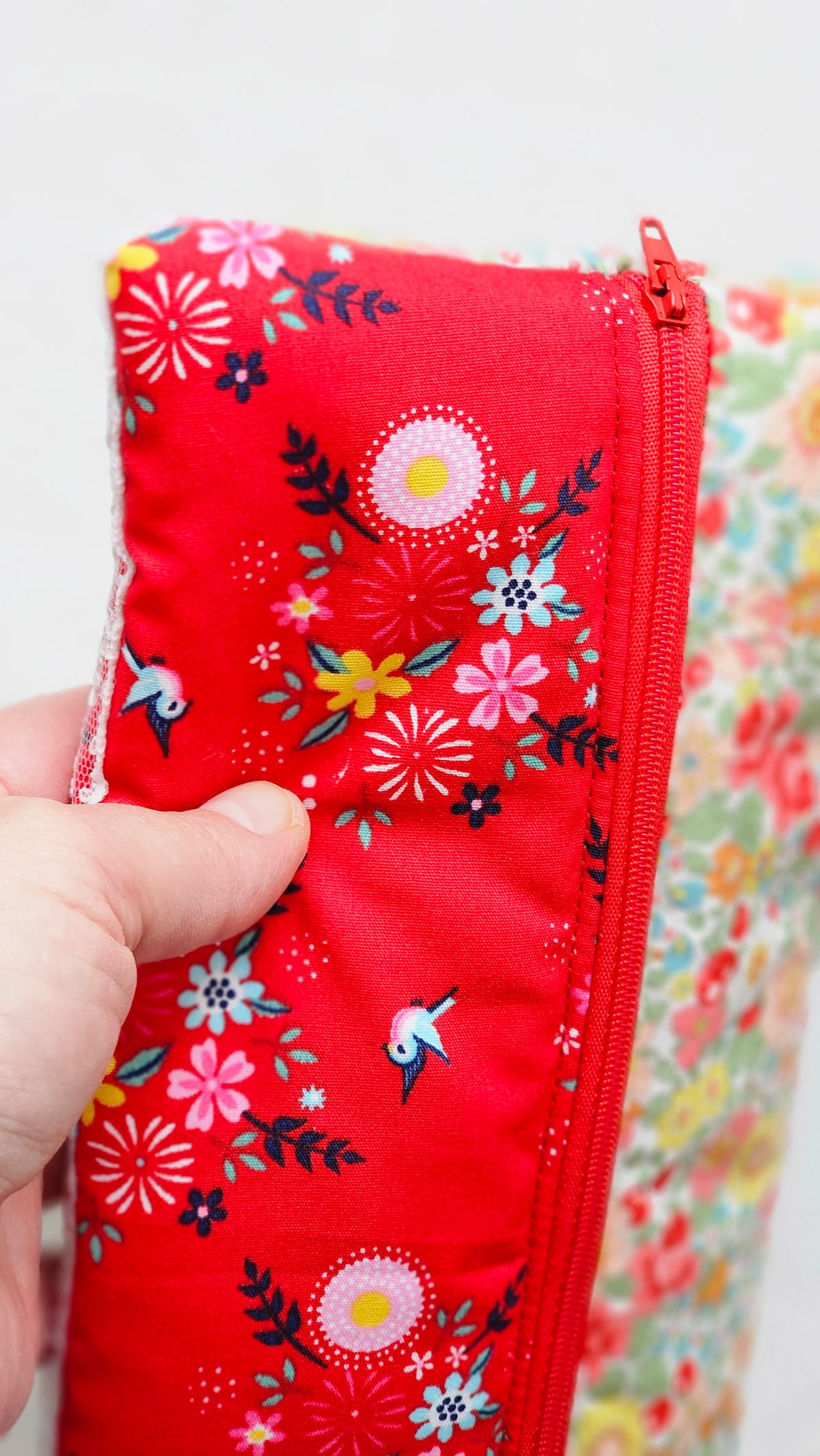 Longue trousse tissu fleuri