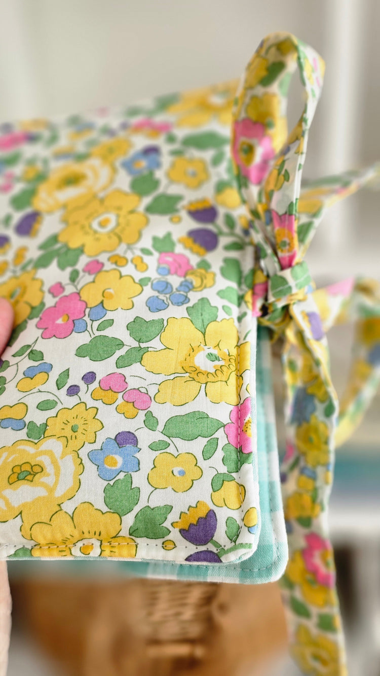 Petite Pochette double en tissu Liberty
