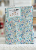Protège cahier tissu fleuri bleu