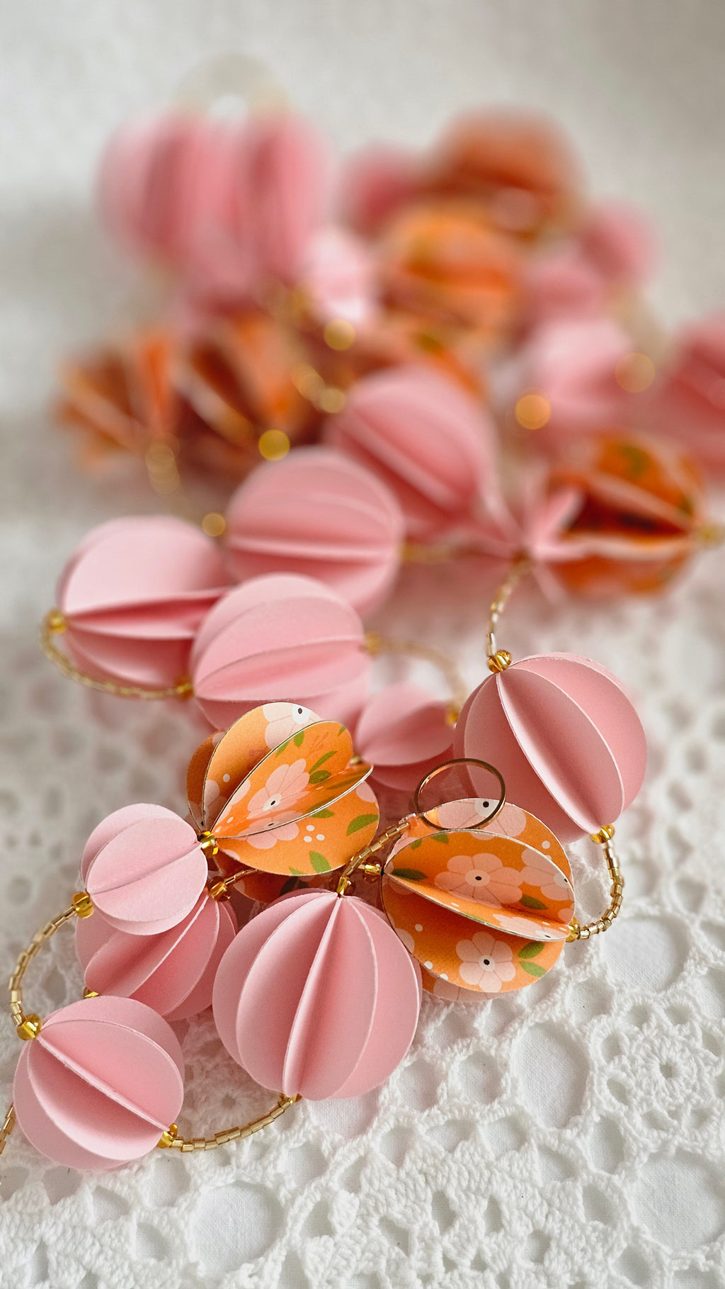 Guirlande papier rose et orange