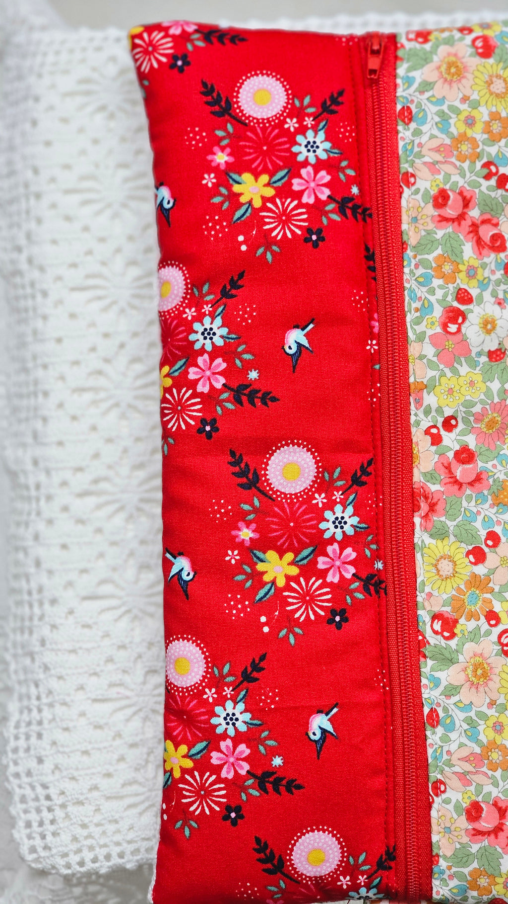 Longue trousse tissu fleuri