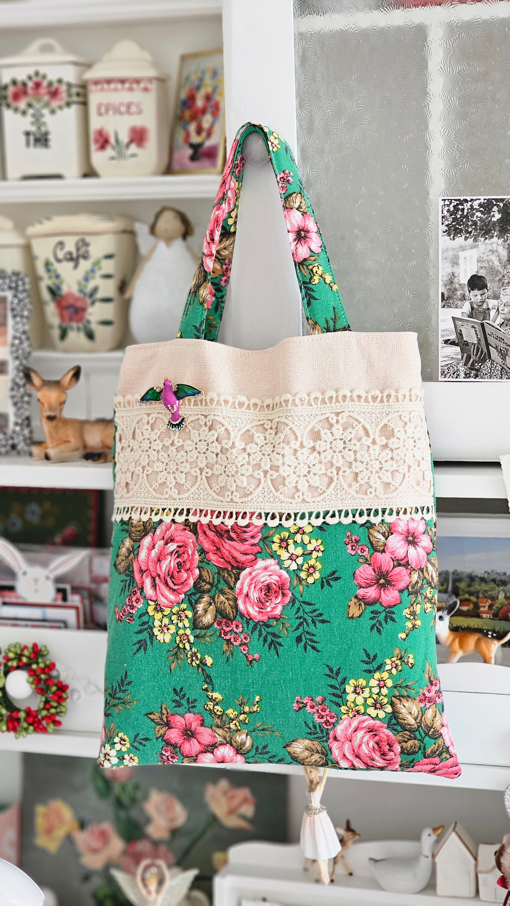 Sac tote bag tissu vintage